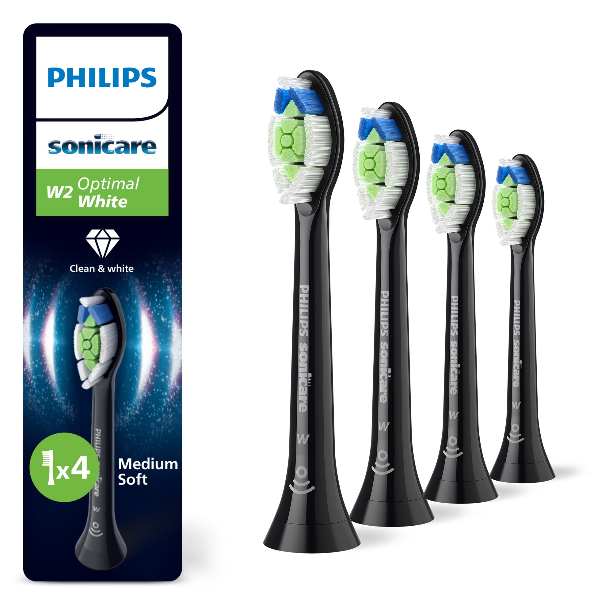 Image of Philips Sonicare Aufsteckbürsten "W2 Optimal White" für weissere Zähne, für jedes Sonicare Handstück