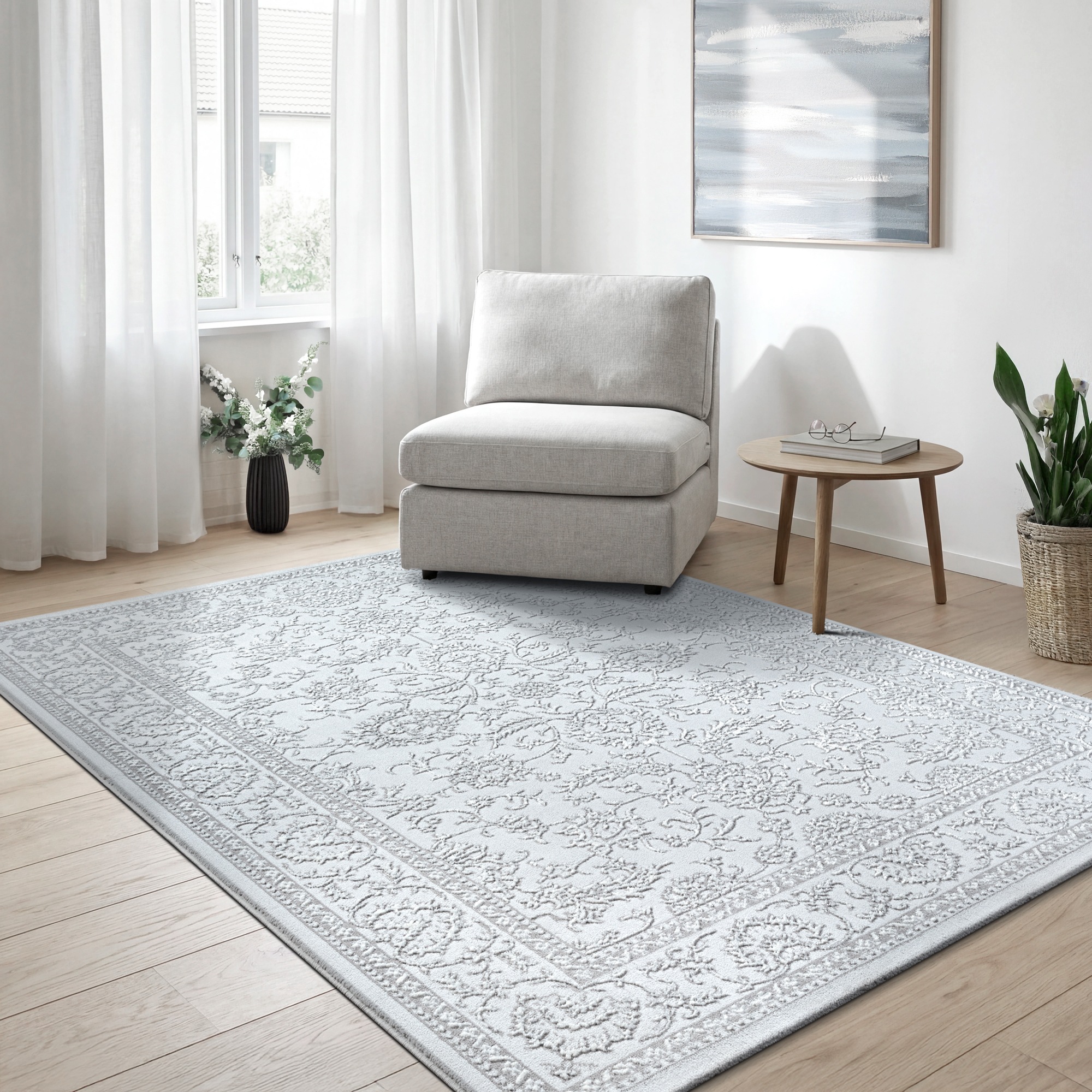 Sanat Teppich »Harmony 3221, auch als Läufer und rund« rechteckig 12 mm Höhe Wohnzimmer, Kurzflor, modern,  Orient Optik, Schlafzimmer