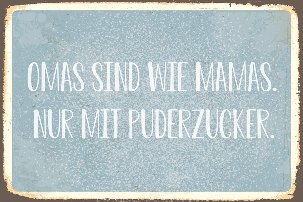 Image of queence Metallbild "Puderzucker" Sprüche 1 Stk. tlg.