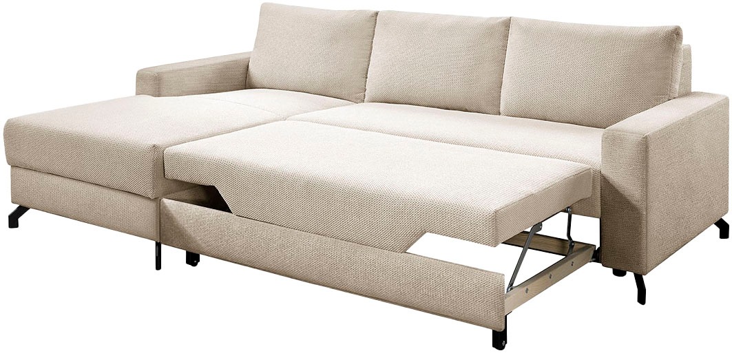 exxpo - sofa fashion Ecksofa »Quattro L-Form, B/T: 247/162 cm«, wahlweise mit Bettfunktion, Bettkasten