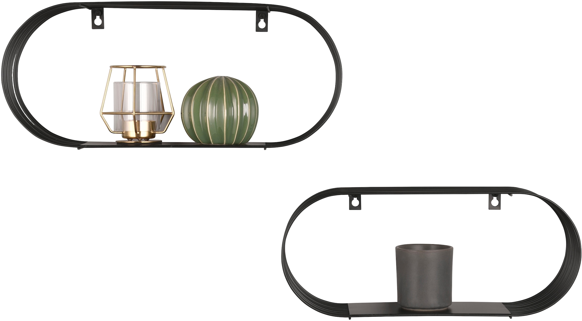 MIRRORS AND MORE Wandregal »Joyce« Set, 2 Stk. tlg. Mit Metallstreben, Wandmontage