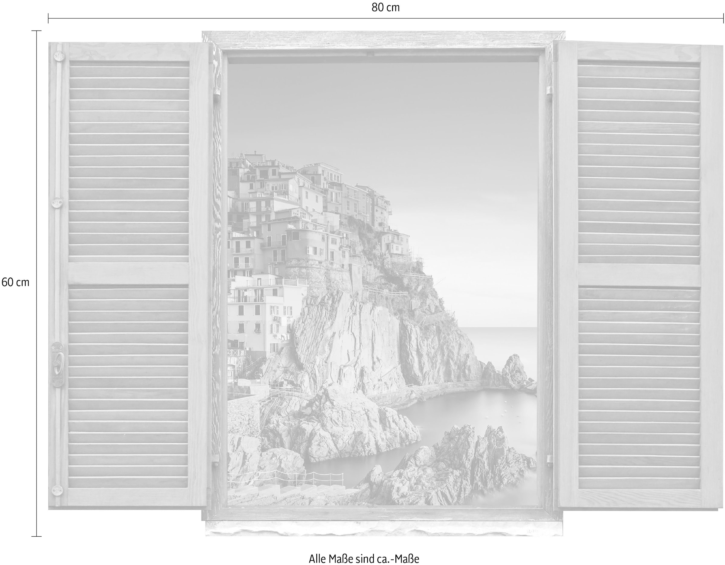 queence Wandtattoo »Stadt am Meer« Wandsticker, Wandbild, selbstklebend, 3D, Fenster