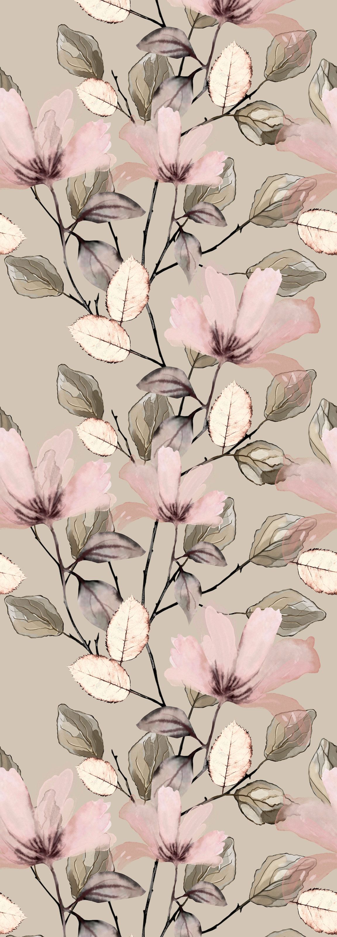 Image of queence Vinyltapete "Blumen" Motiv bedruckt botanisch floral gemustert natürlich glatt 90x250cm, selbstklebend, kinderleichte Anbringung, Sticker