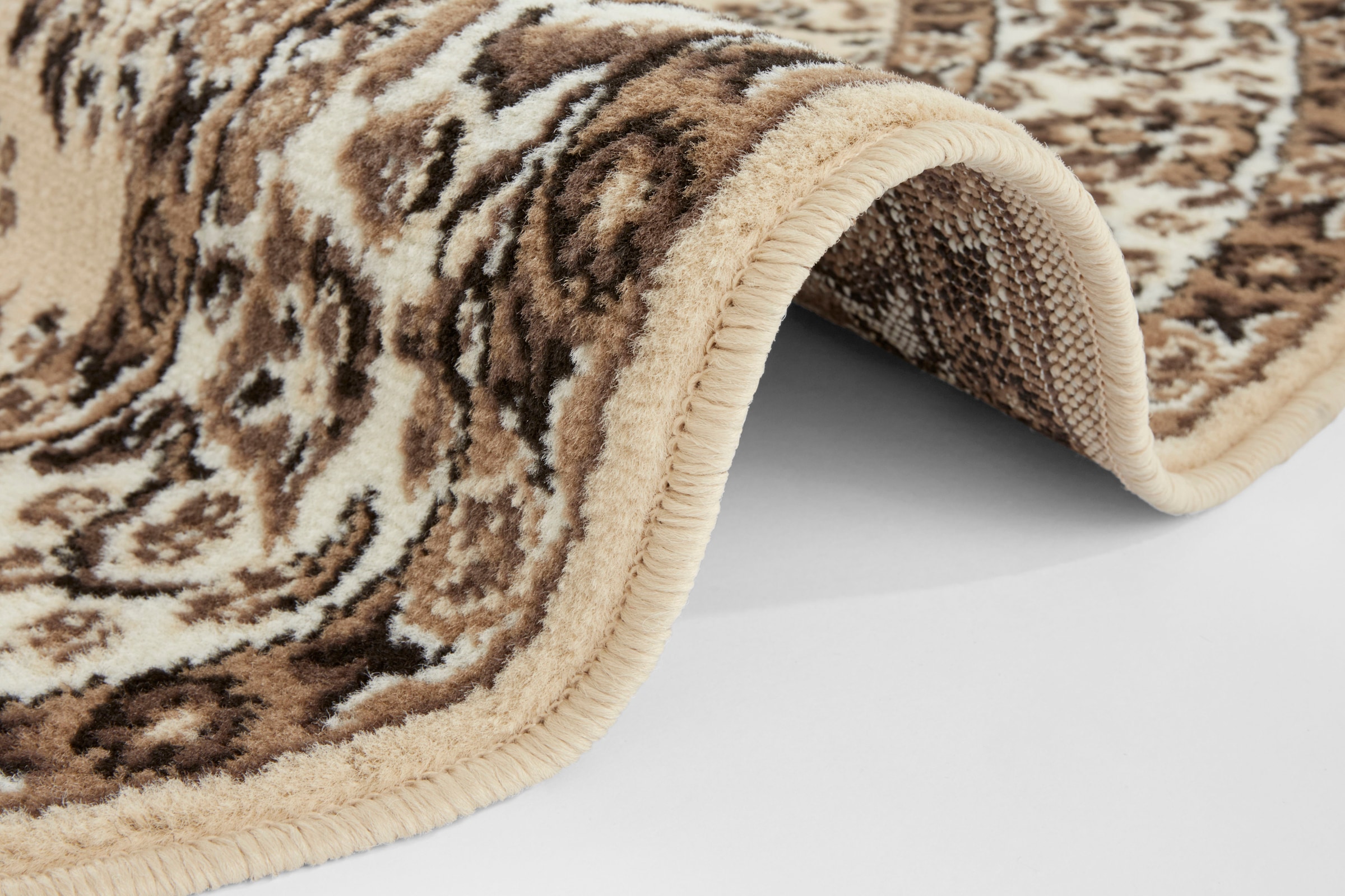 HANSE Home Teppich »Halton«, rund, 8 mm Höhe, Kurzflor, Orient Optik, mit Bordüre, robust, pflegeleicht, gekettelt