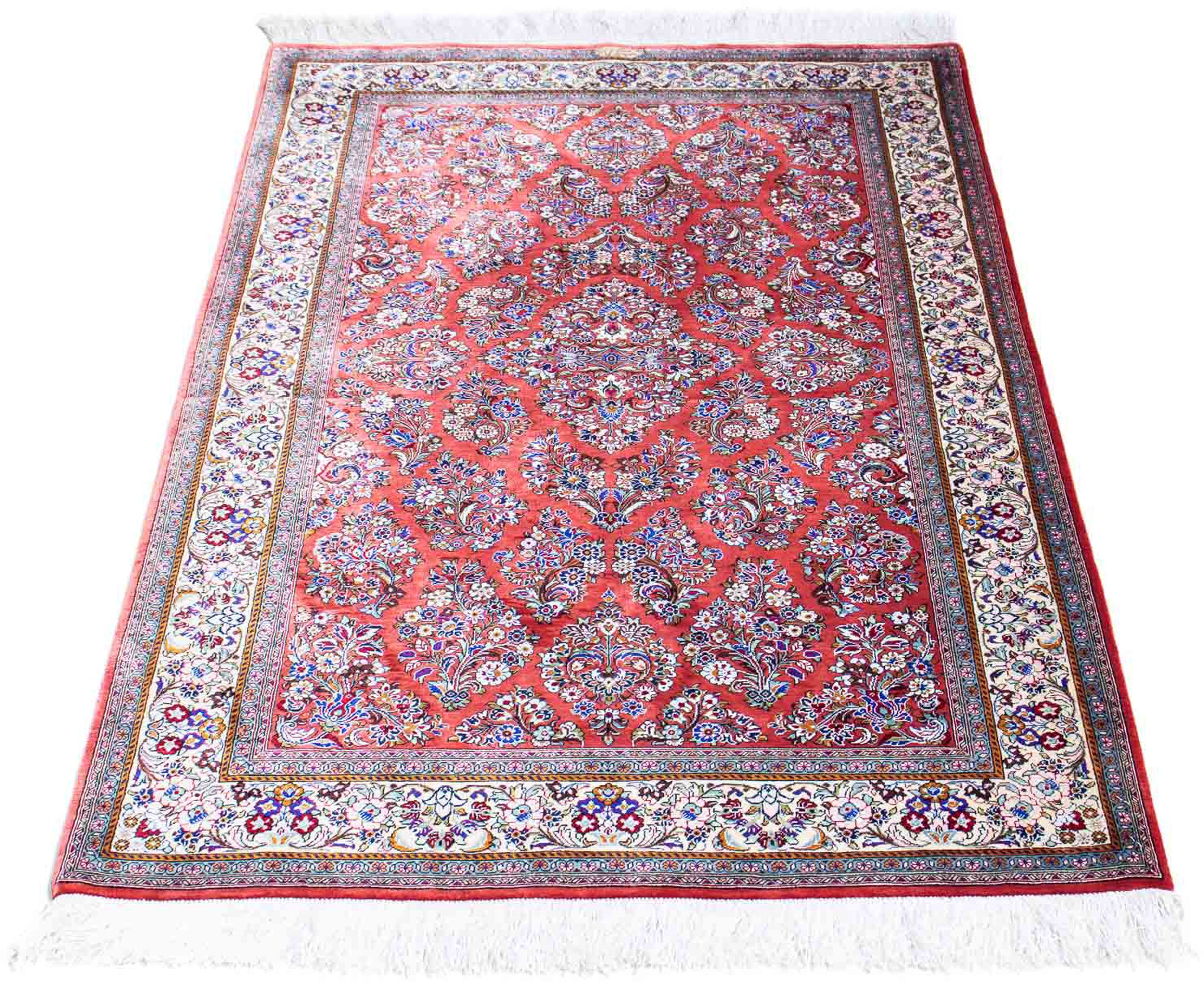 Image of morgenland Orientteppich »Perser - Ghom - 134 x 77 cm - rot«, rechteckig, 10 mm Höhe, Wohnzimmer, Handgeknüpft, Einzelstück mit Zertifikat bei Ackermann Versand Schweiz