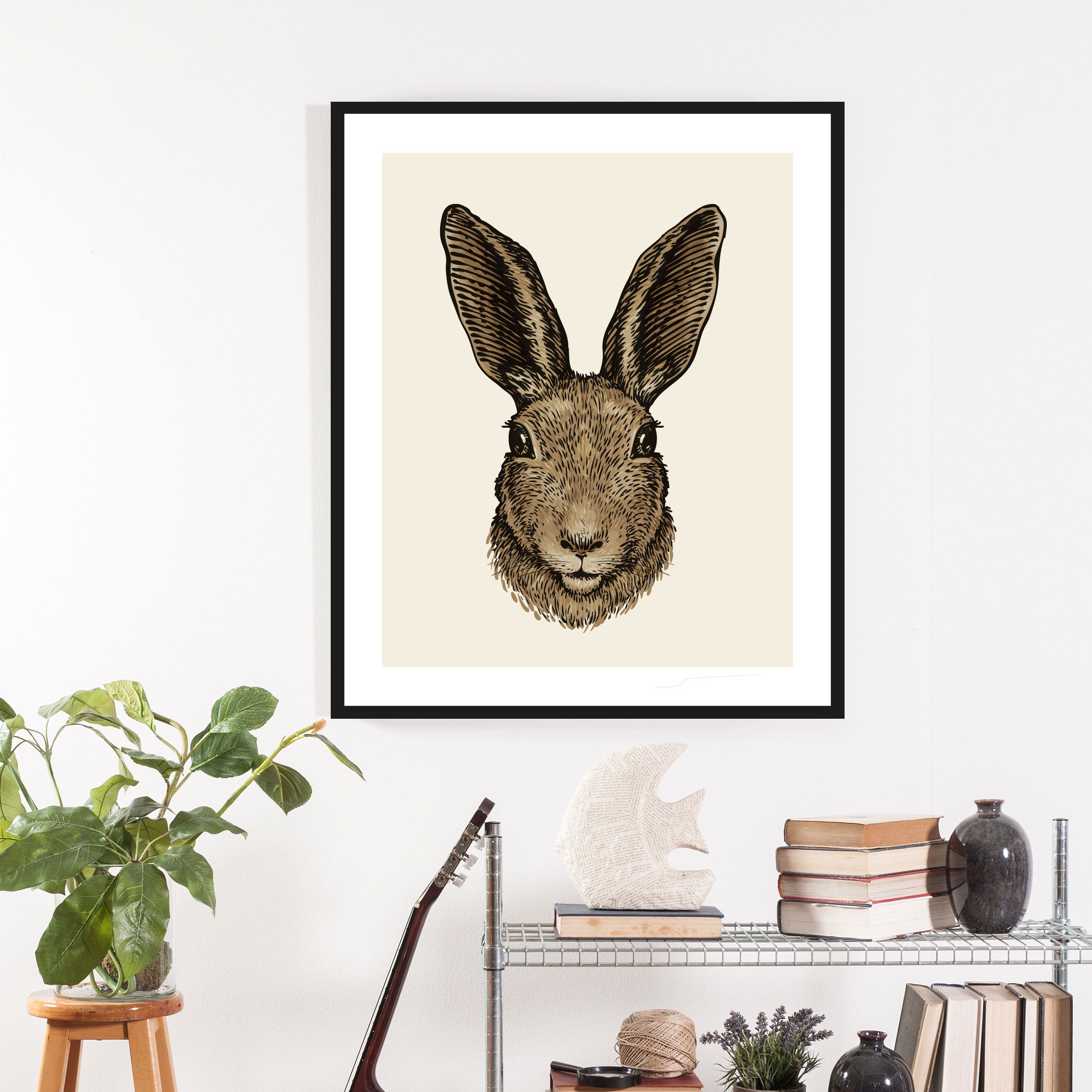 queence Bild »Agus«, Hase-Hasen-Haustiere-Kunst-Ostern, (1 St.), 30x40, mit Rahmen