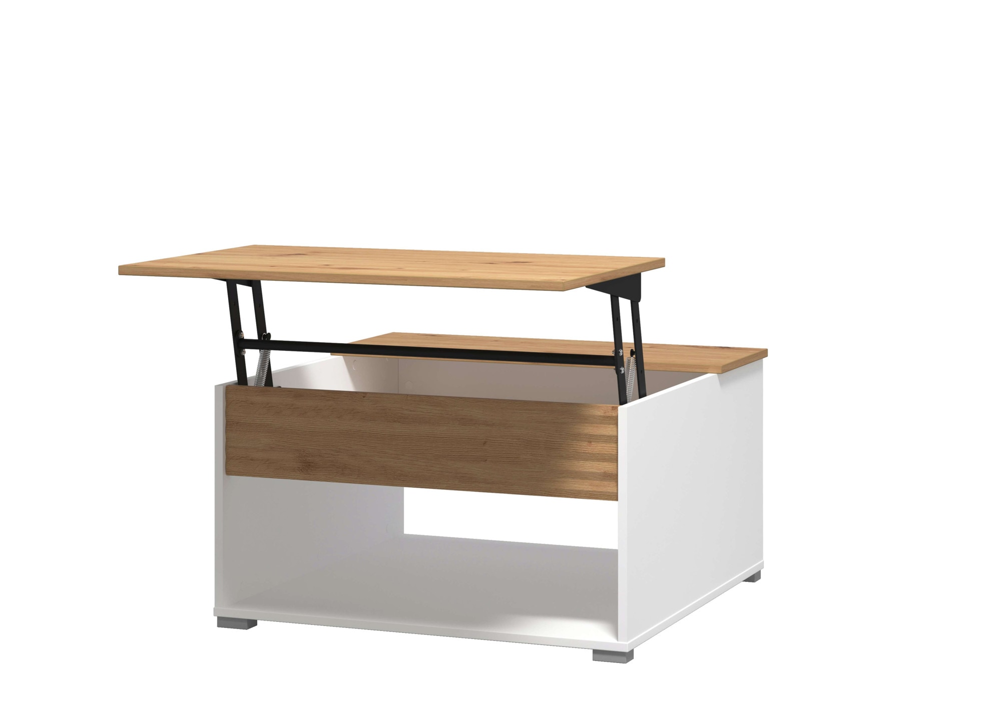 Home affaire Couchtisch »Taranto Kaffeetisch, 80 cm, quadratische Form, modern design«, höhenverstellbar Tischplatte, geschlossenes Fach, schwarz oder weiss