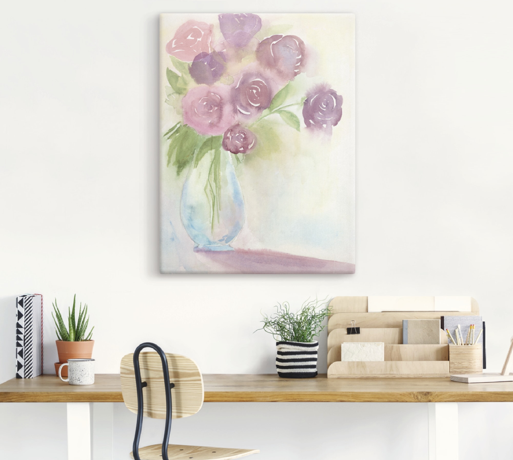 Artland Leinwandbild »Leuchtener Strauss II«, Blumen, (1 St.), auf Keilrahmen gespannt