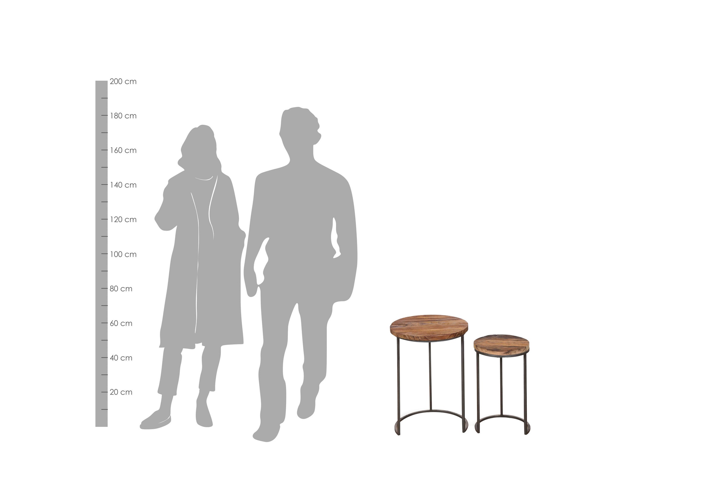 byLIVING Beistelltisch »Jaron«, aus Massivholz, Zweisatztisch
