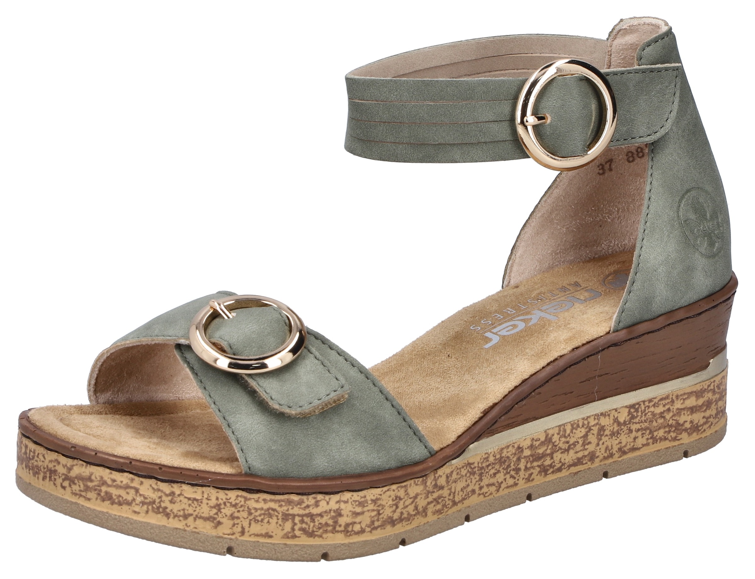 Rieker Sandales compensées  Chaussure d'été, chaussure de vacances, sandale avec bride tendance à la cheville