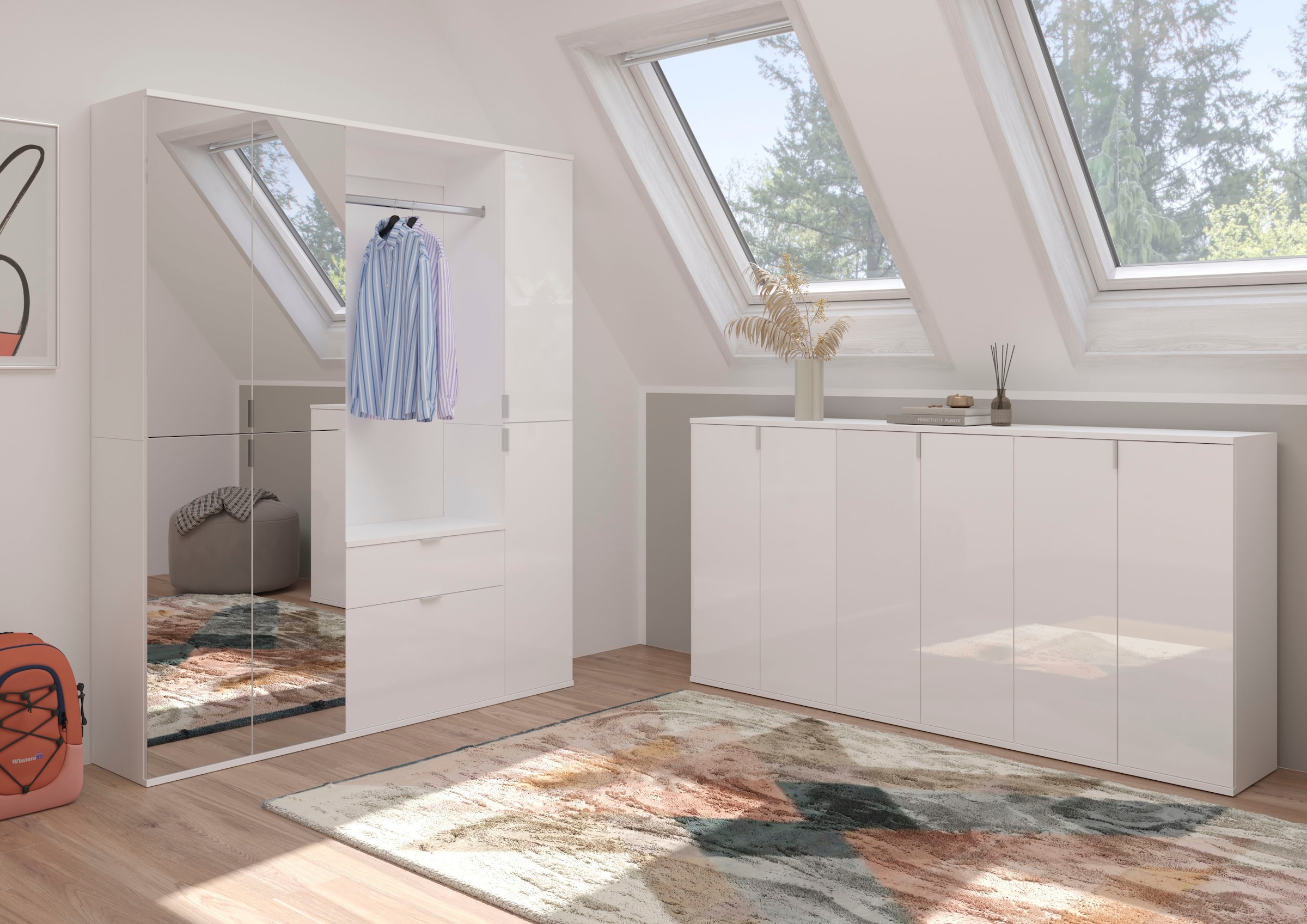 INOSIGN Kommode »Trondheim, Breite 30 cm, 1 Tür, 3 Einlegeböden, 4 Fächer«, Türanschlag wechselbar, Garderobenkommode, Schuhschrank, Schuhkommode