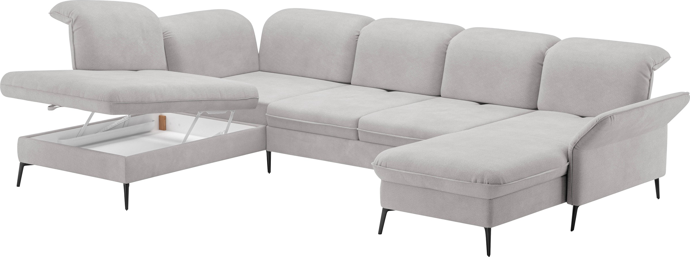 sit&more Wohnlandschaft »Emely«, mit Sitztiefenverstellung optional mit Bettfunktion und Bettkasten