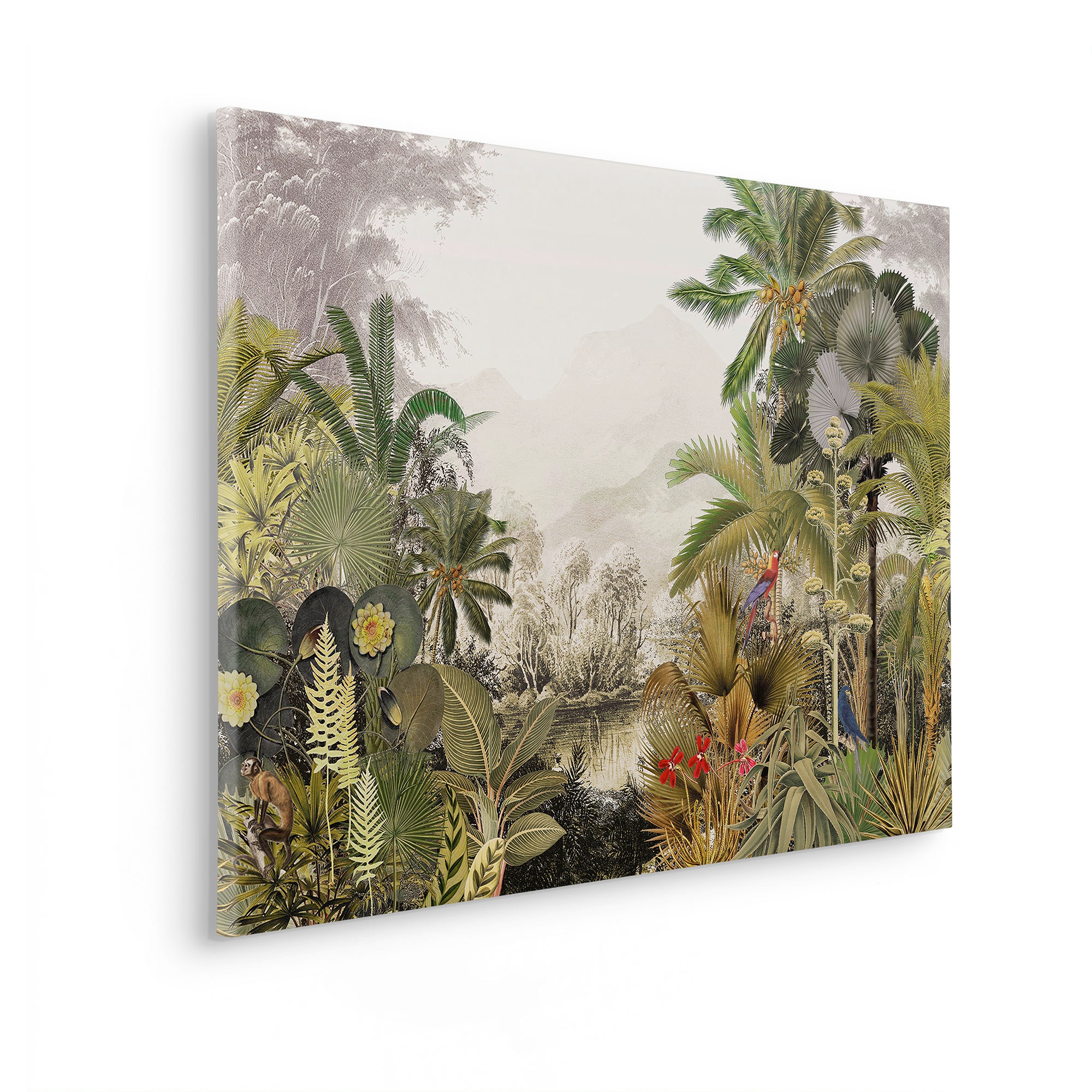 Komar Leinwandbild »Hiding Parrot - Grösse 60 x 90 cm«, Natur, (1 St.), Keilrahmenbild mi Echtholzrahmen