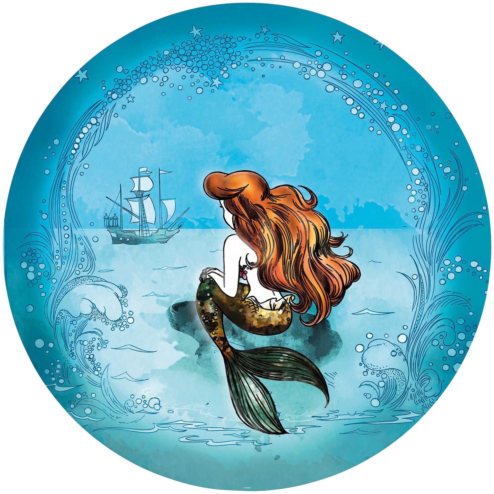 Image of Komar Fototapete »Ariel Dreaming«, bedruckt-Comic-Retro-mehrfarbig, BxH: 128x128 cm, selbstklebend bei Ackermann Versand Schweiz