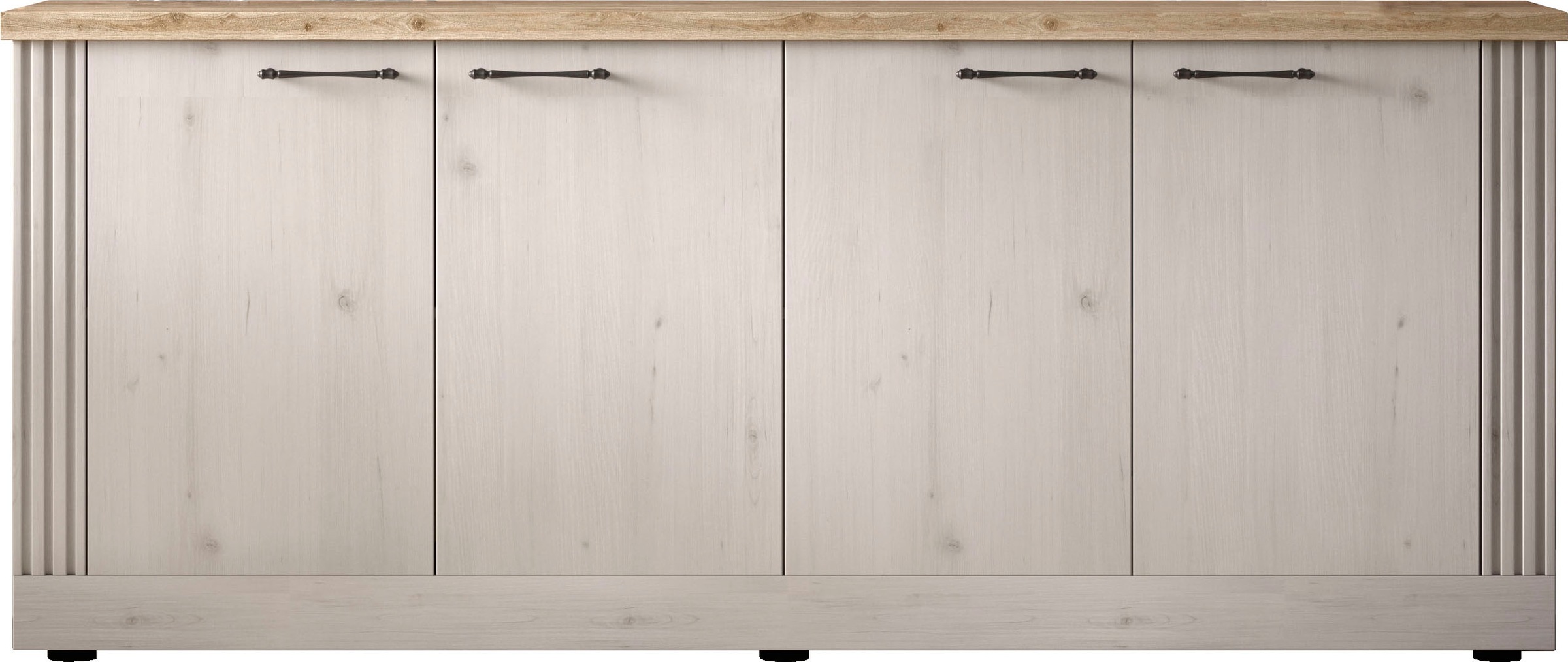 Image of GOODproduct Sideboard "Country Breite 211 cm, Kommode mit 4 Türen, Anrichte im" Landhausstil, viel Stauraum, mit Metallgriffe, MDF Rahmen