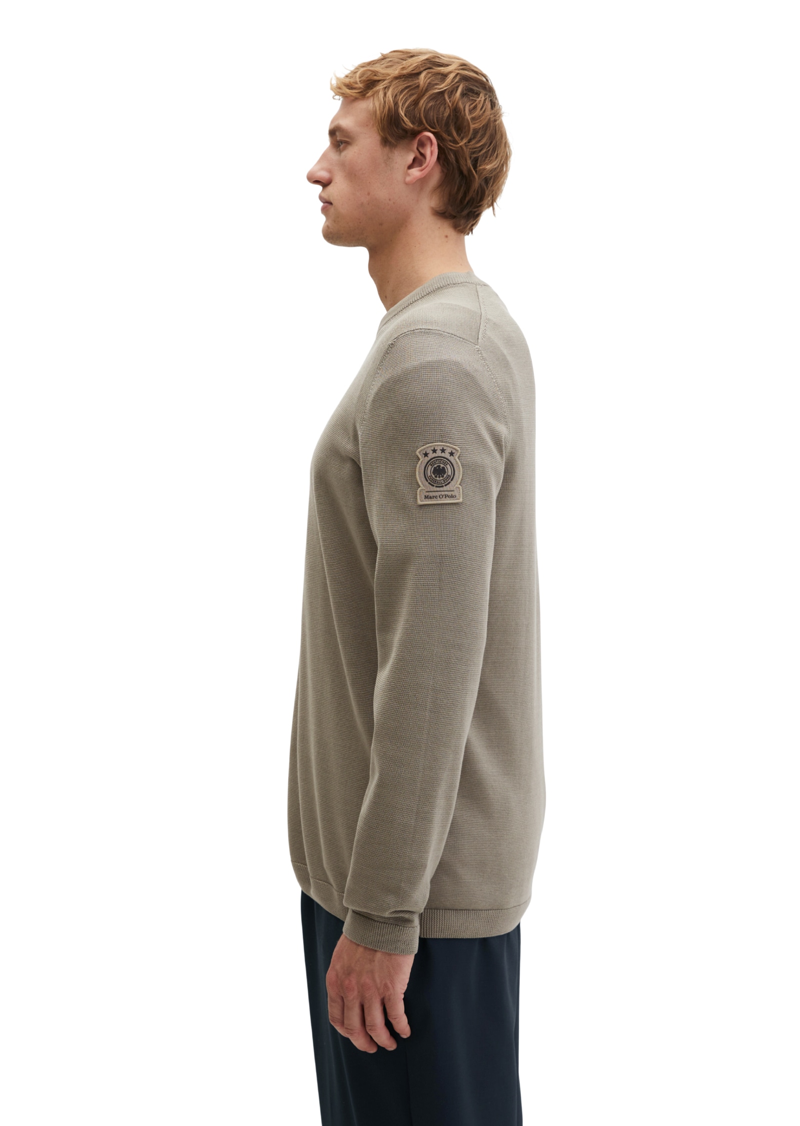 Marc O'Polo Rundhalspullover »DFB Travel Collection« aus reiner Bio-Baumwolle