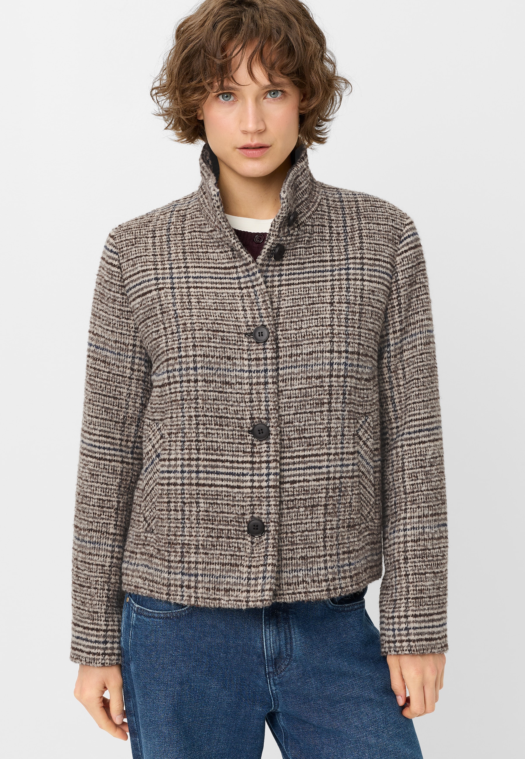 Image of Fuchs Schmitt Wolljacke "Wolljacke" Stehkragen, Regular Fit, Leistentaschen