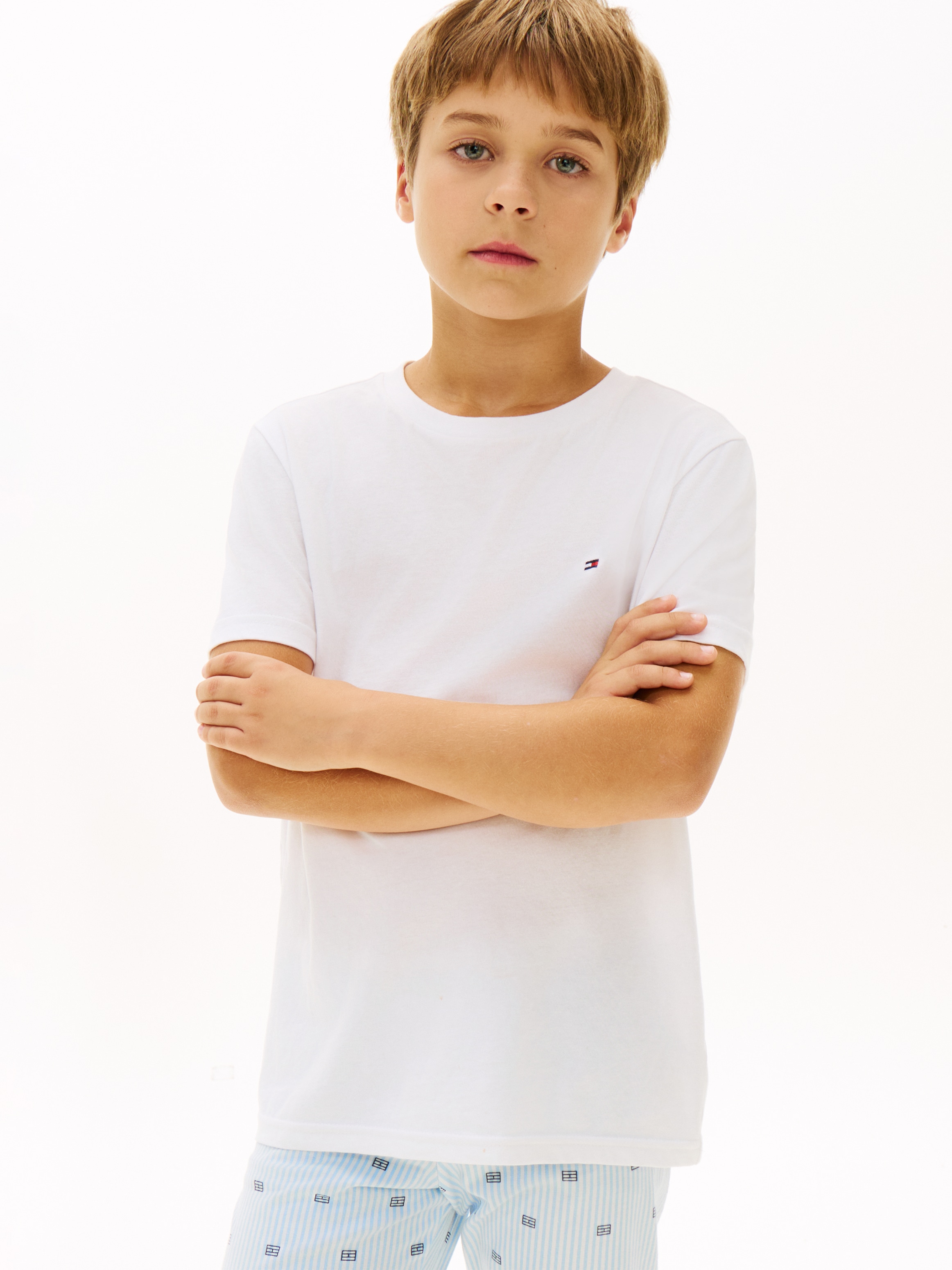 Image of Tommy Hilfiger Underwear T-Shirt "2 PK SS TEE mit Stickerei und Rundhals im 2er-Pack" Packung, 2er-Pack, 2 tlg. unifarben, casual, regular fit, Baumwolle, Rundhals