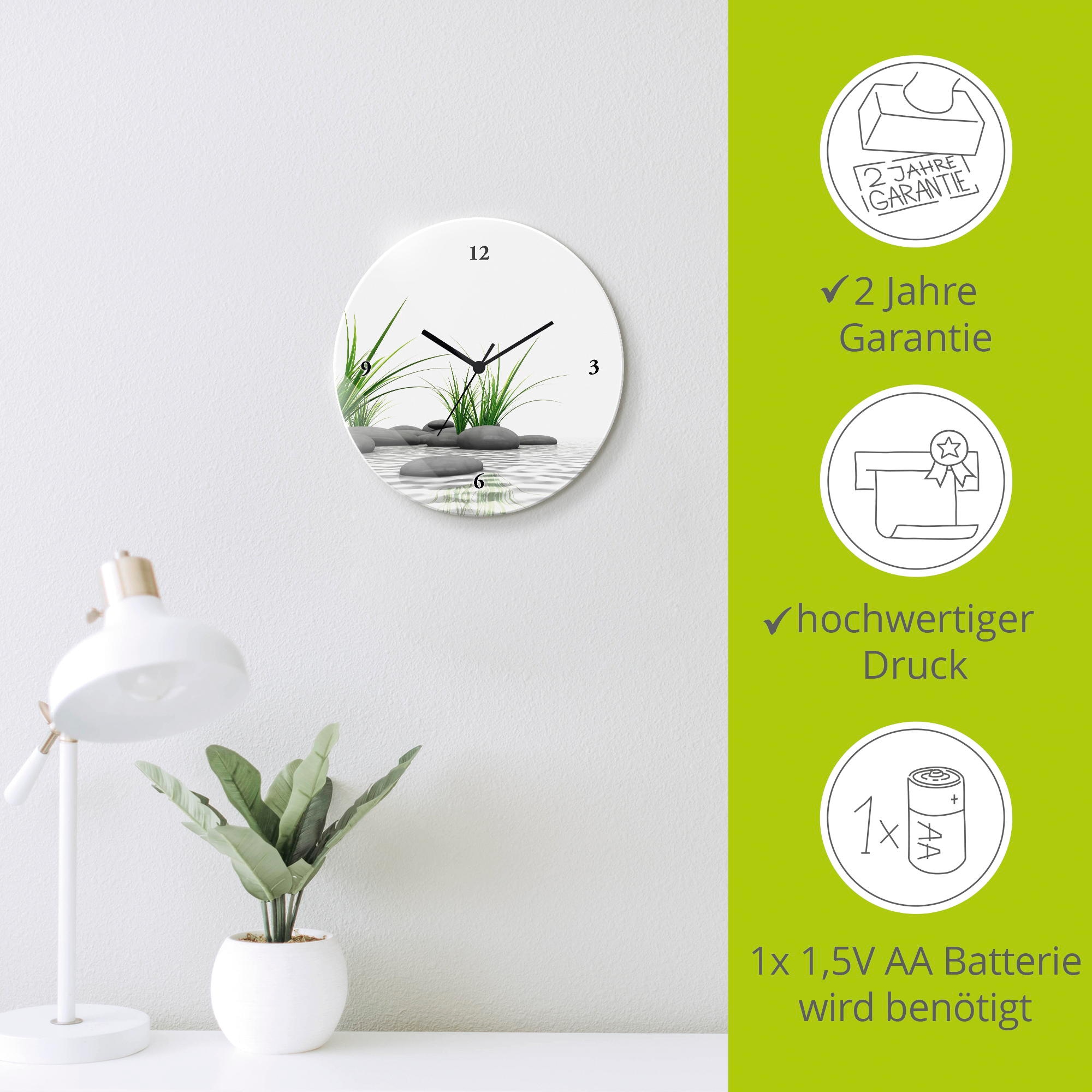 Artland Wanduhr »3 D Steine« wahlweise mit Quarz- oder Funkuhrwerk, lautlos ohne Tickgeräusche