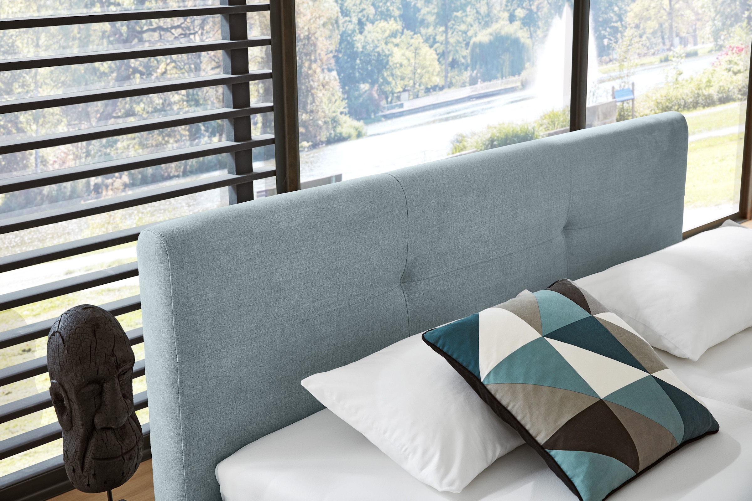 Musterring Polsterbett »Delphi erhältlich in der Breite 160cm und 180cm« Eicherahmen massiv, Kopfteil mit Steppung