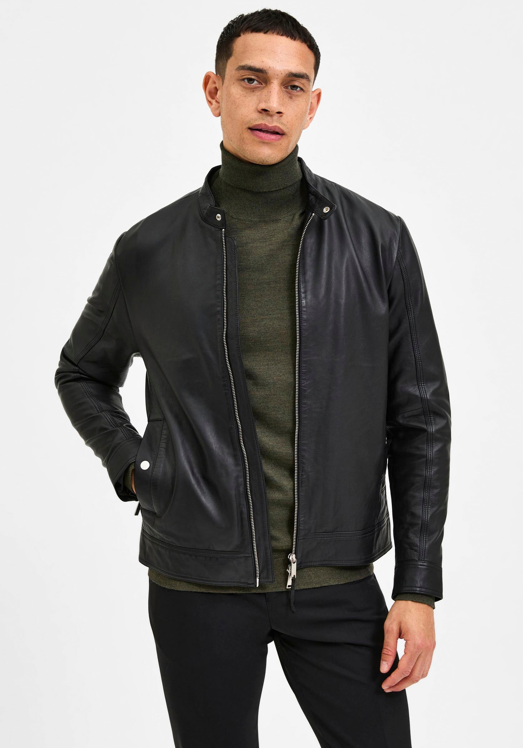 Image of SELECTED Lederjacke "ARCHIVE CLASSIC LEATHER JKT"