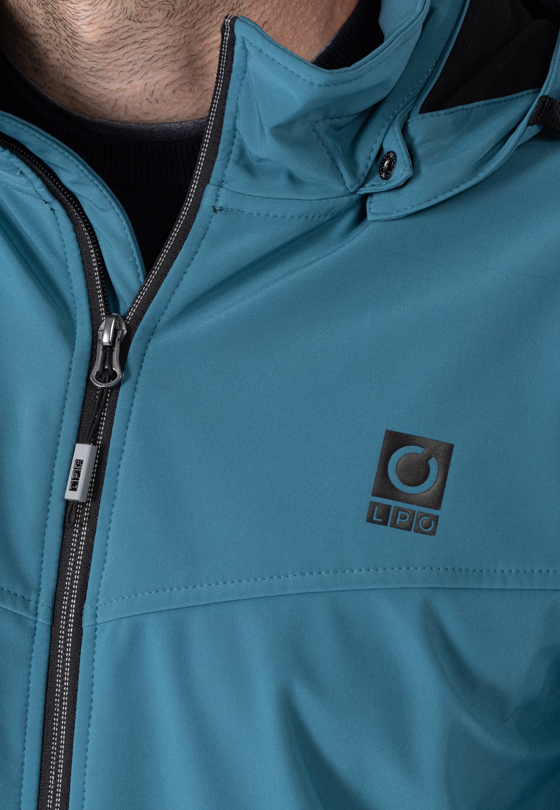 LPO Softshelljacke »Softshelljacke Melvin« mit Kapuze abnehmbare, verstellbare Kapuze