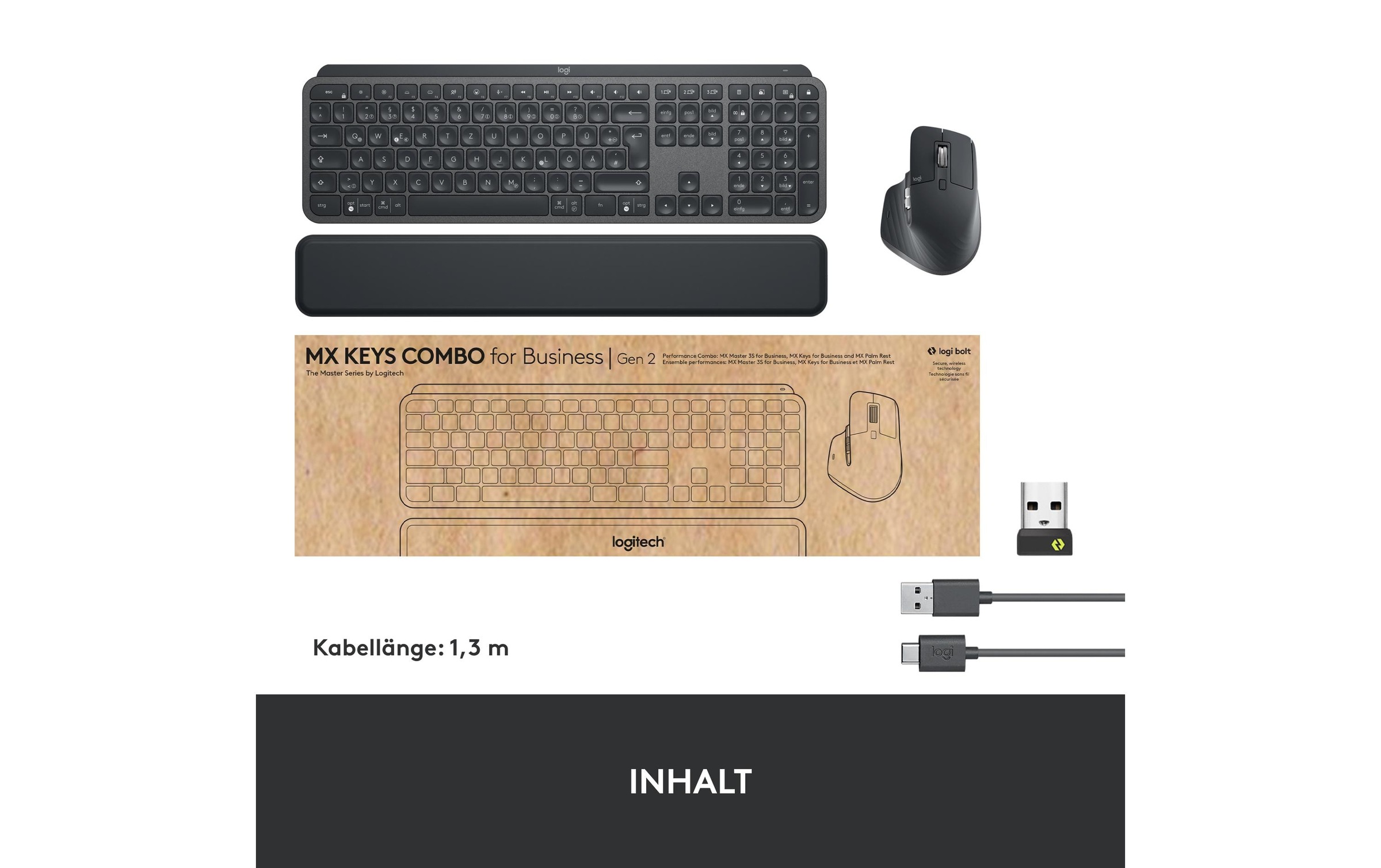 Logitech Tastatur- und Maus-Set »MX Keys Combo for Business 2. Gen«