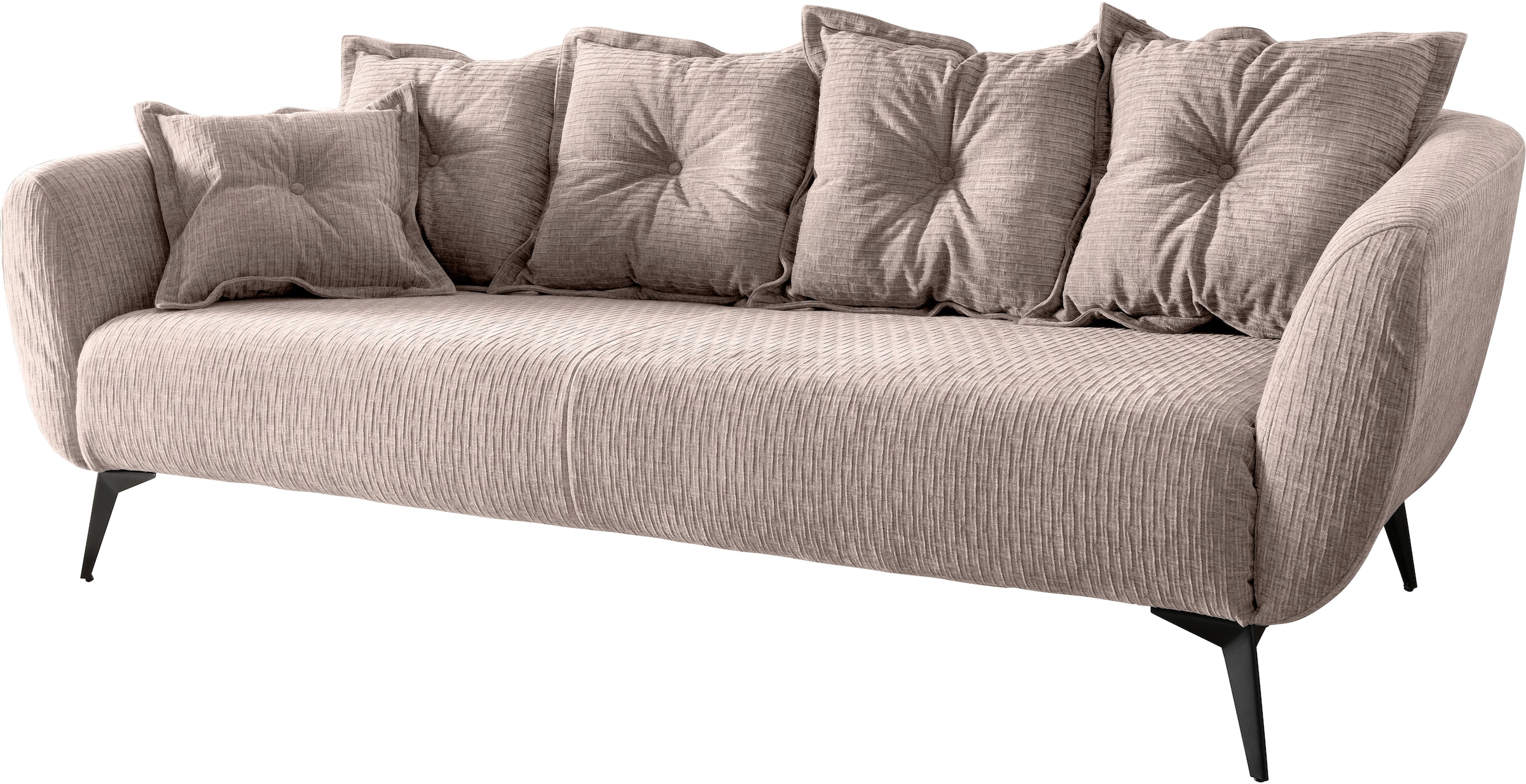 Home affaire 3-Sitzer »Baggio Breite 236 cm, modernes Sofa, hoher Fuss, bequem« schwarze Metallfüsse