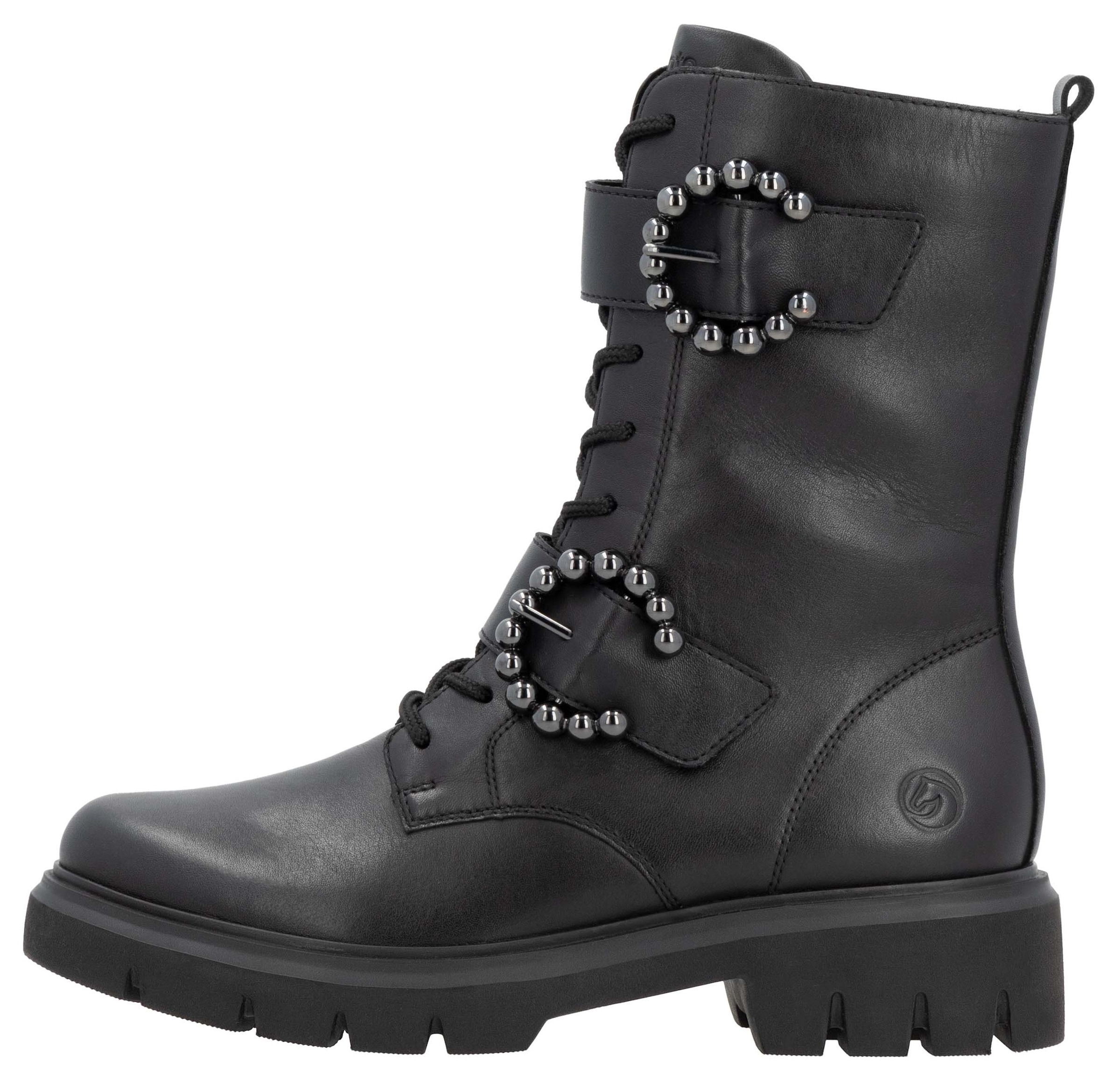 Remonte Schnürstiefelette, Blockabsatz, Herbstmode, Schnürboots mit Innenreissverschluss