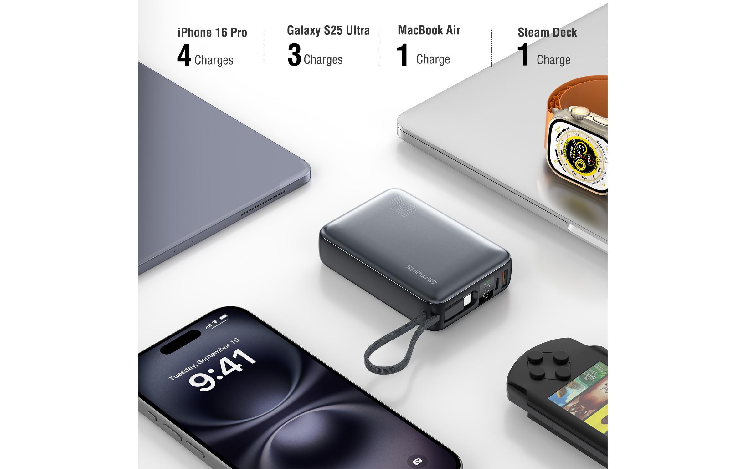 4smarts Powerbank »Enterprise Compact 20000 mAh, spacegrau«