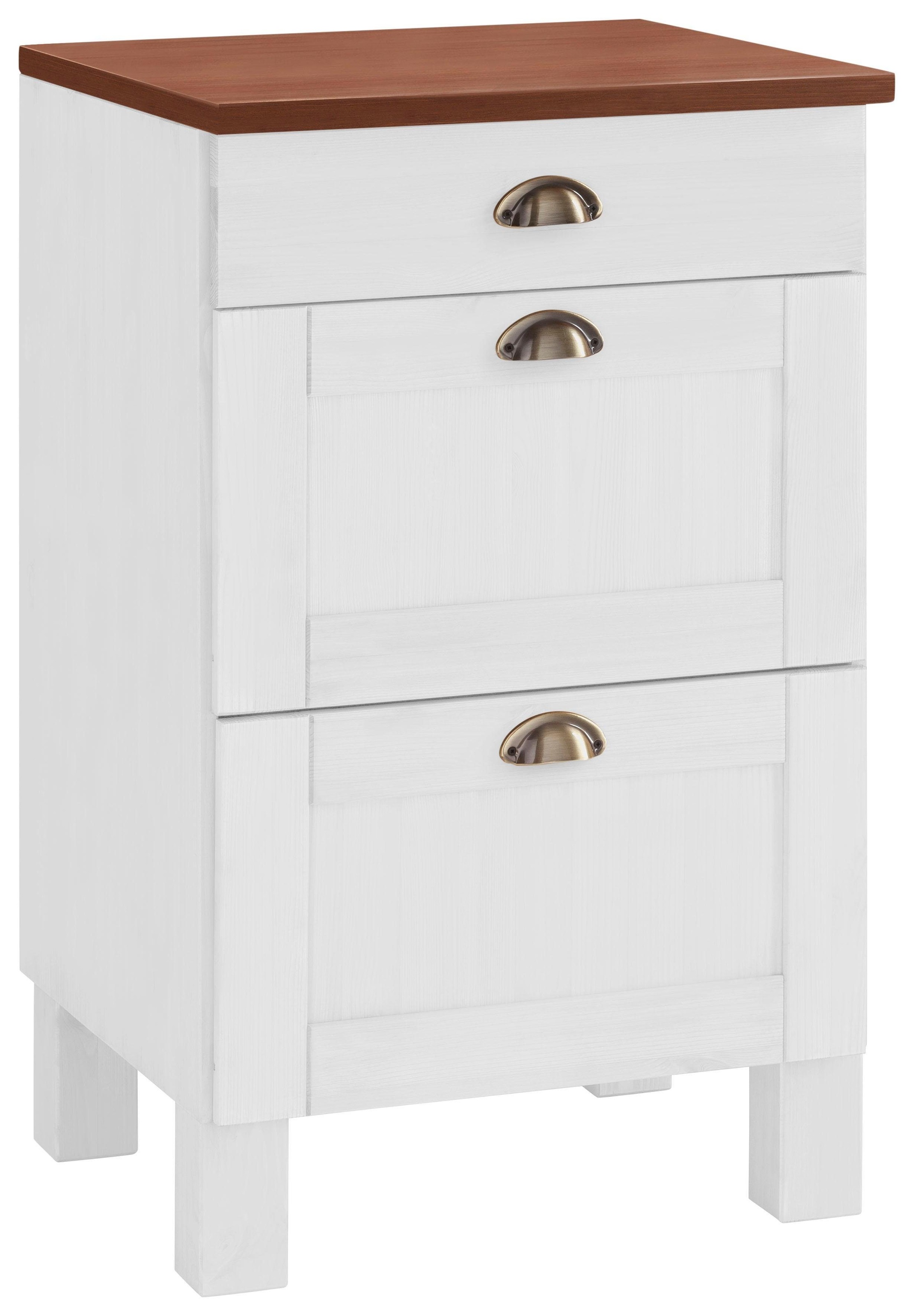 Image of Home affaire Unterschrank »Oslo«, 50 cm breit, in 2 Tiefen, mit 23 mm starker Arbeitsplatte, 1 Schubkasten, 2 Auszüge, aus massiver Kiefer, Metallgriffe bei Ackermann Versand Schweiz