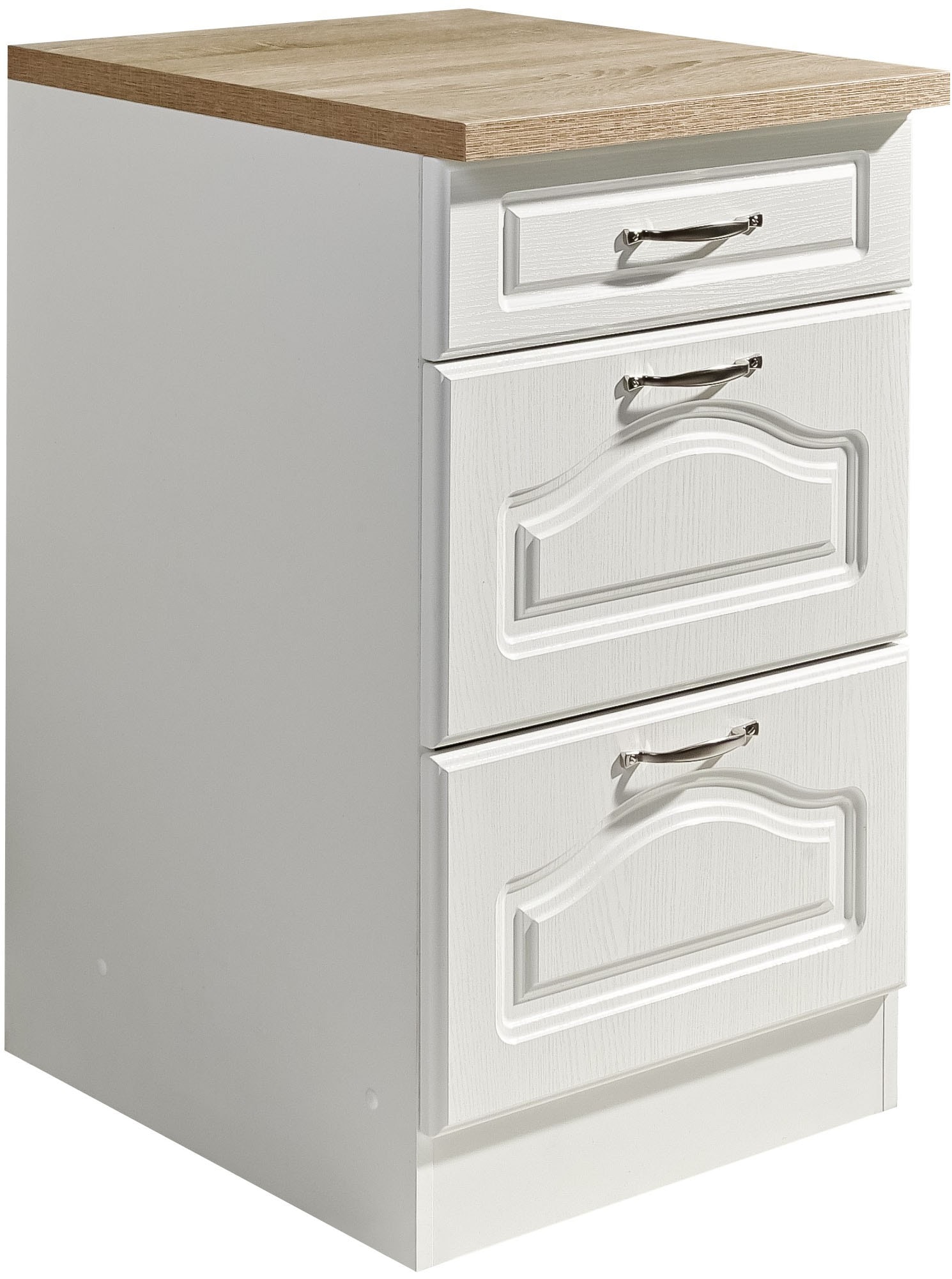 Image of wiho Küchen Unterschrank "Linz" 50 cm breit, mit 2 grossen Auszügen, in Landhaus-Optik