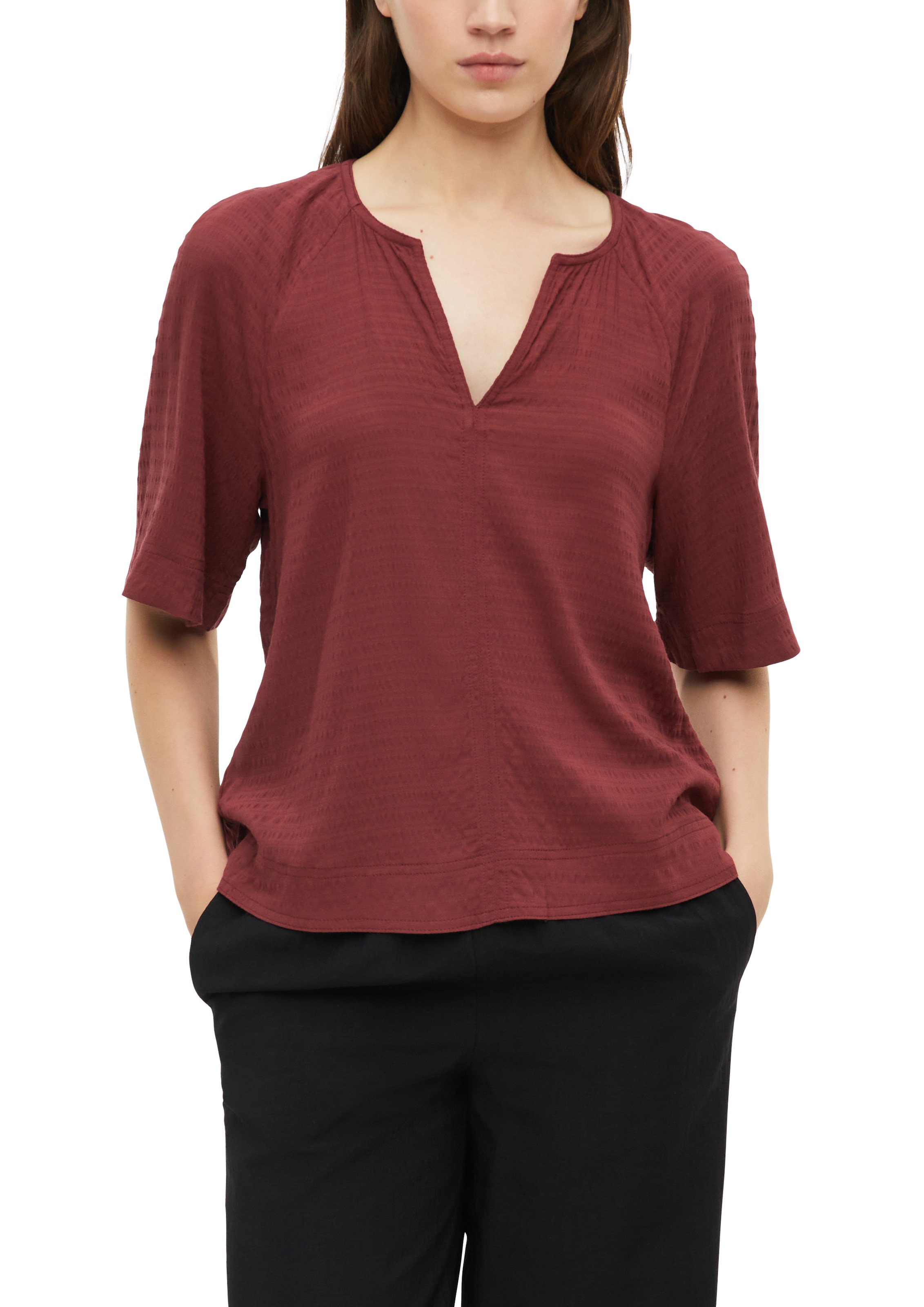 Image of s.Oliver Schlupfbluse 3/4 Arm Bluse mit Splitneck