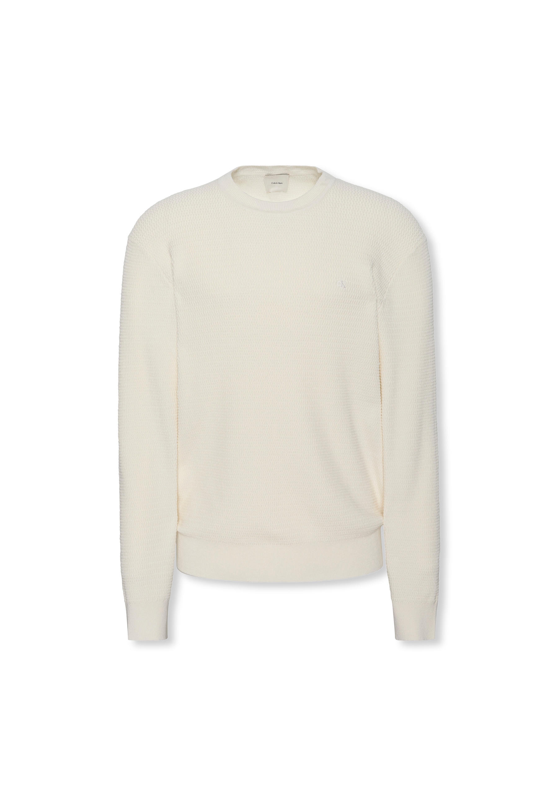 Calvin Klein Pull en tricot »LS TXTR CTTN CRWNK S« Mit Rundhalsausschnitt