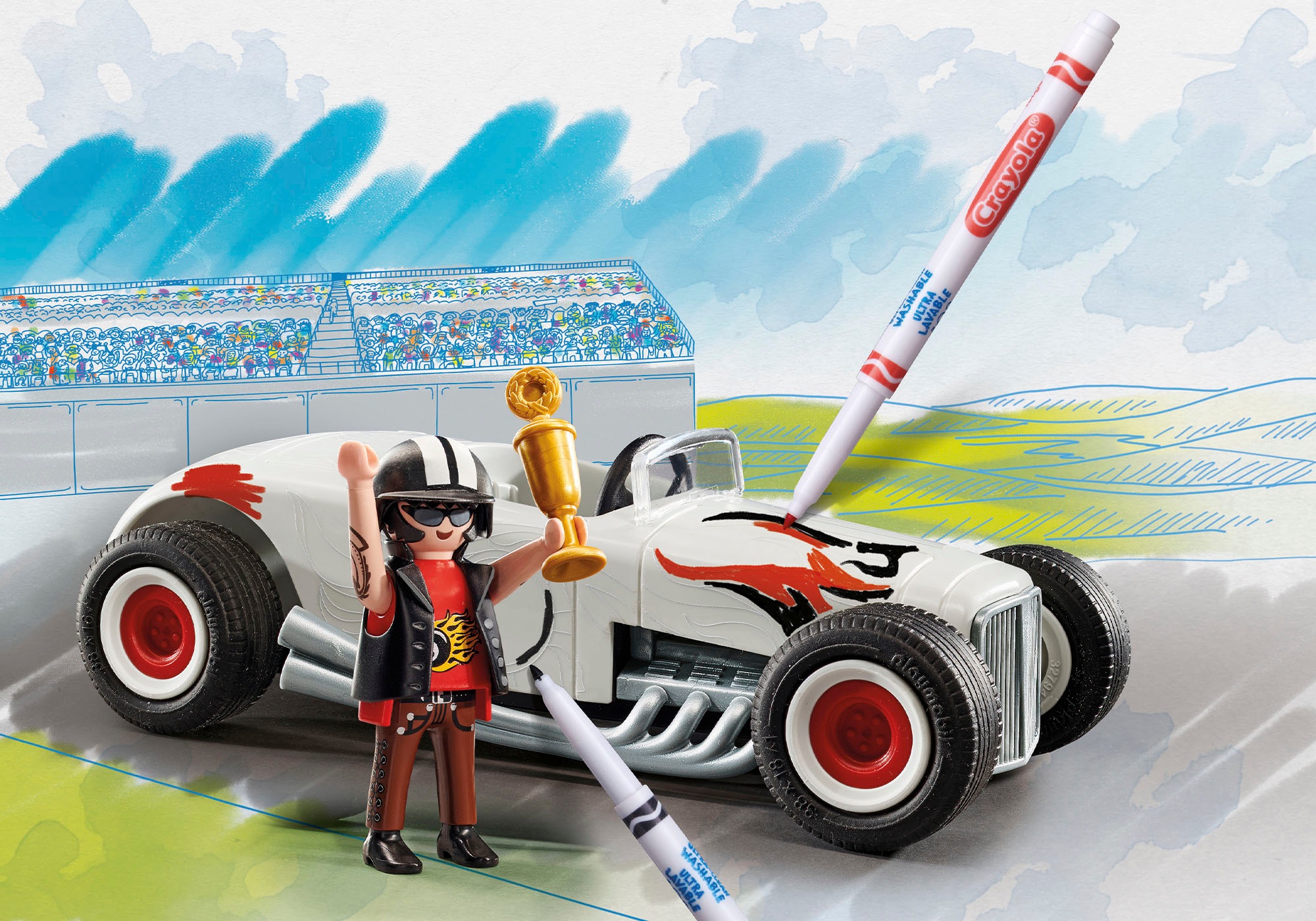 Playmobil® Konstruktions-Spielset »Rennauto (71376), Color«, (20 St.), zum individuellem Gestalten
