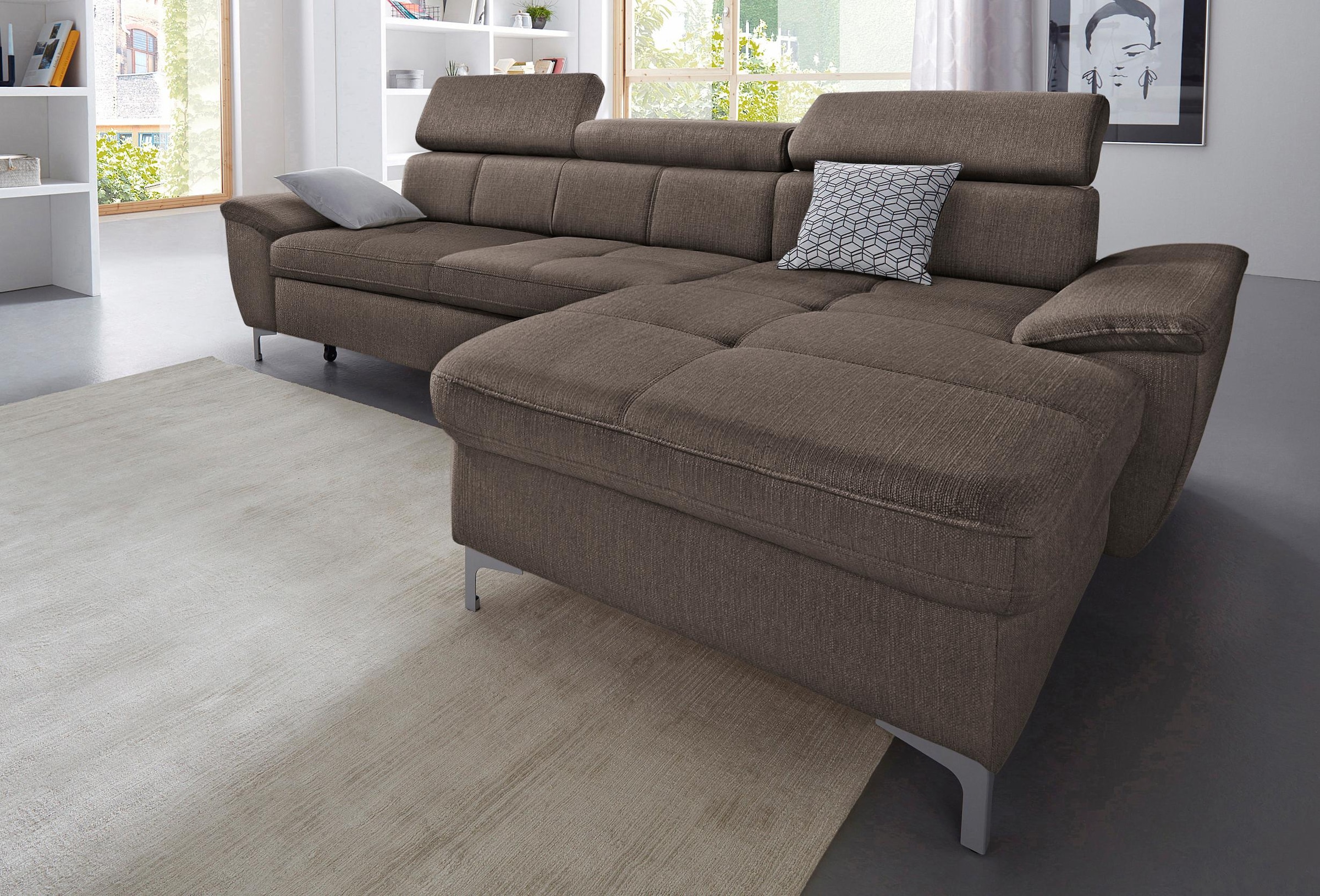 exxpo - sofa fashion Ecksofa »Azzano, L-Form«, wahlweise mit Bettfunktion und Bettkasten