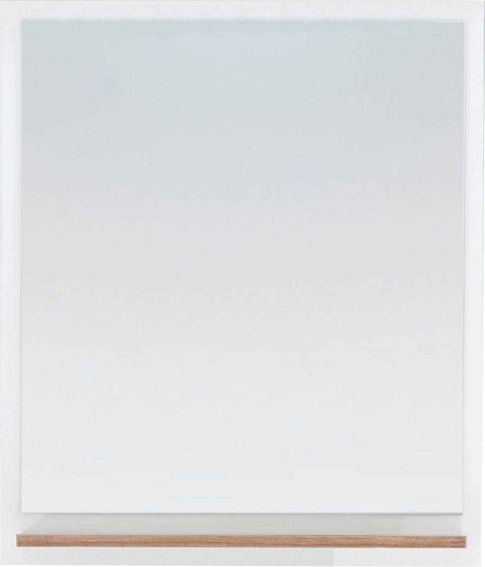 Saphir Miroir de salle de bain »Quickset 923 Spiegel 60 cm breit mit Ablage« miroir de surface blanc brillant, imitation chêne Riviera horizontal