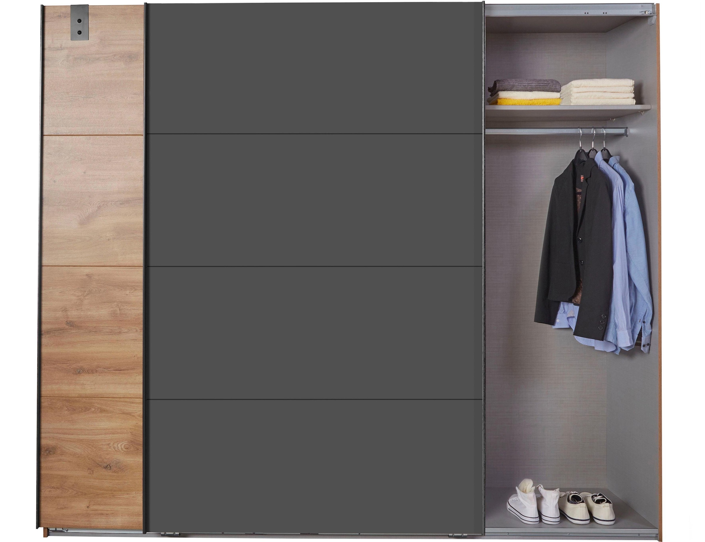 Wimex Armoire à portes coulissantes »Malmö, Kleiderschrank wahlweise mit oder ohne Spiegel« Kleiderschrank im Industrial Design, 225 oder 270cm breit