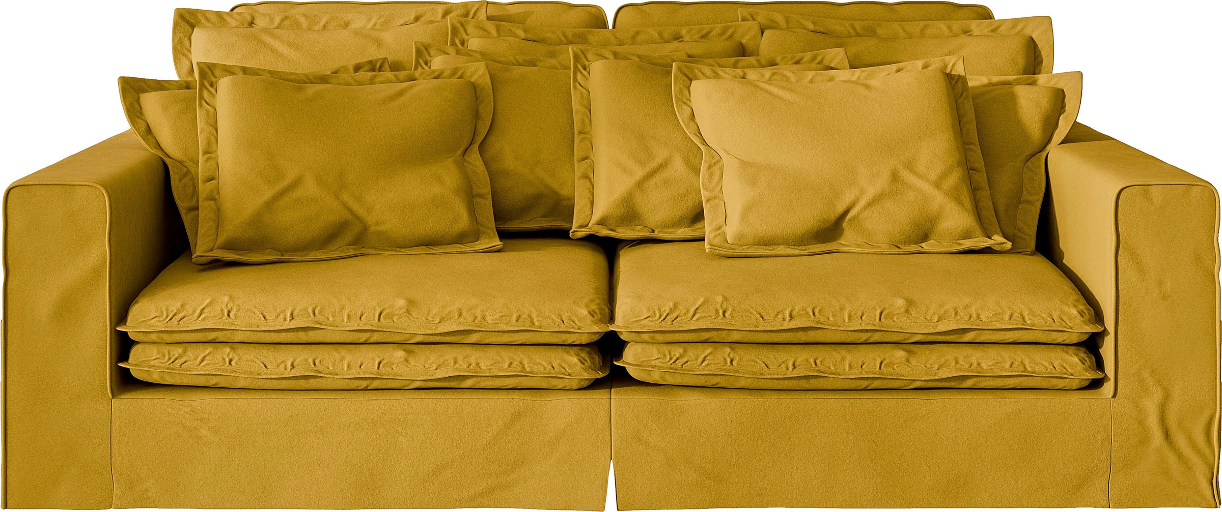 Home affaire 4-Sitzer »ALISSAS mit vielen Kissen, Biesen an den Kissen« Hussenoptik, mit kleinen Taschen an der Seite zum Verstauen