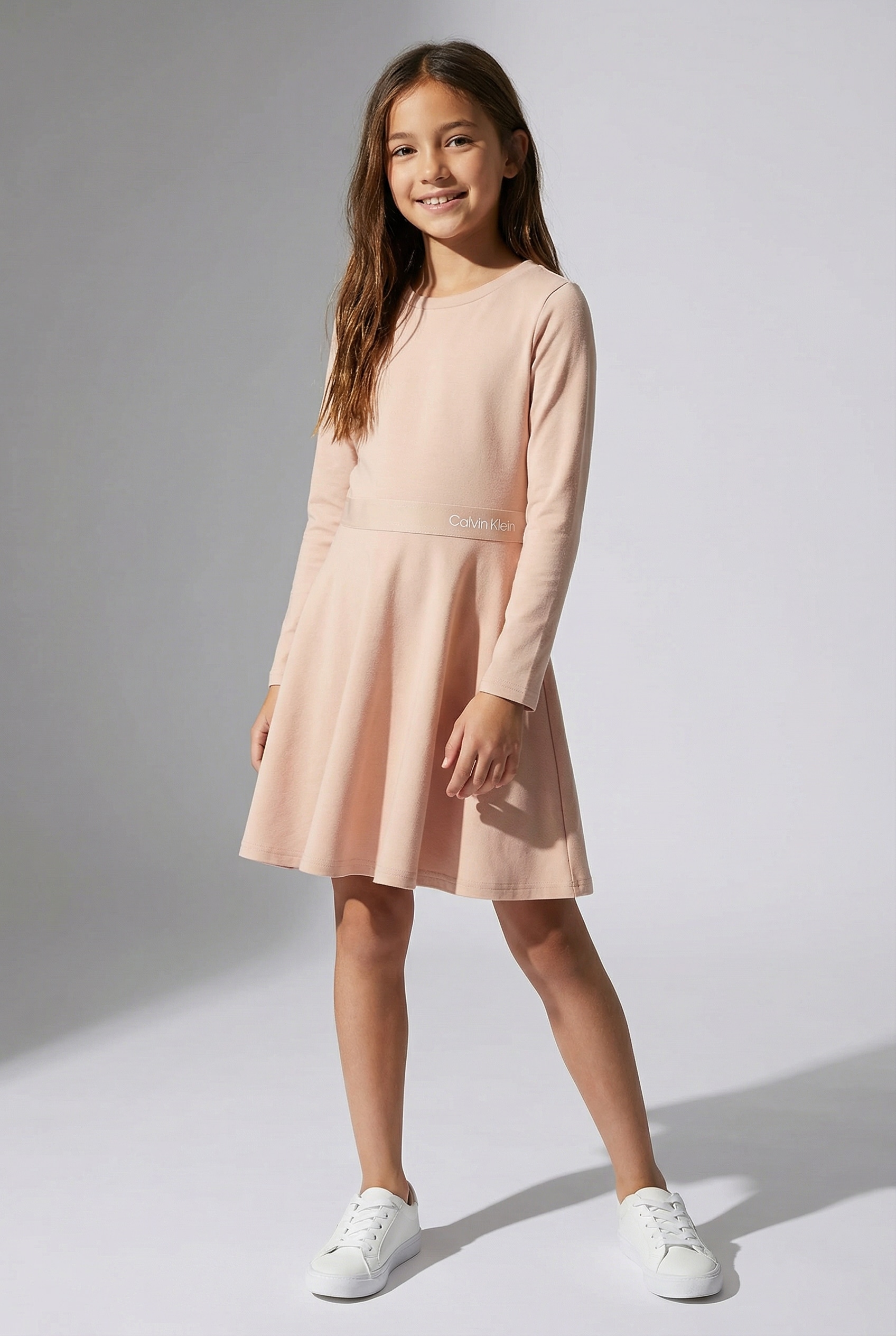 Image of Calvin Klein Jeans Skaterkleid "Ls Logo Tape Punto Dress" für Kinder bis 16 Jahre und mit Logoschriftzug