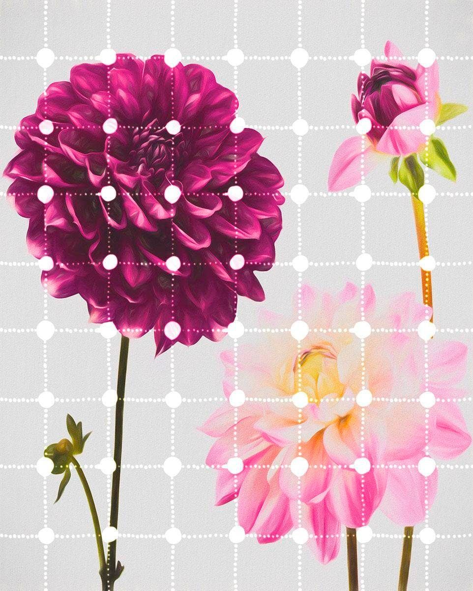 Image of Komar Vliestapete "Digitaldruck Vlies - Flowers & Dots - Grösse 200 x 250 cm" bedruckt glatt Wohnzimmer, Schlafzimmer