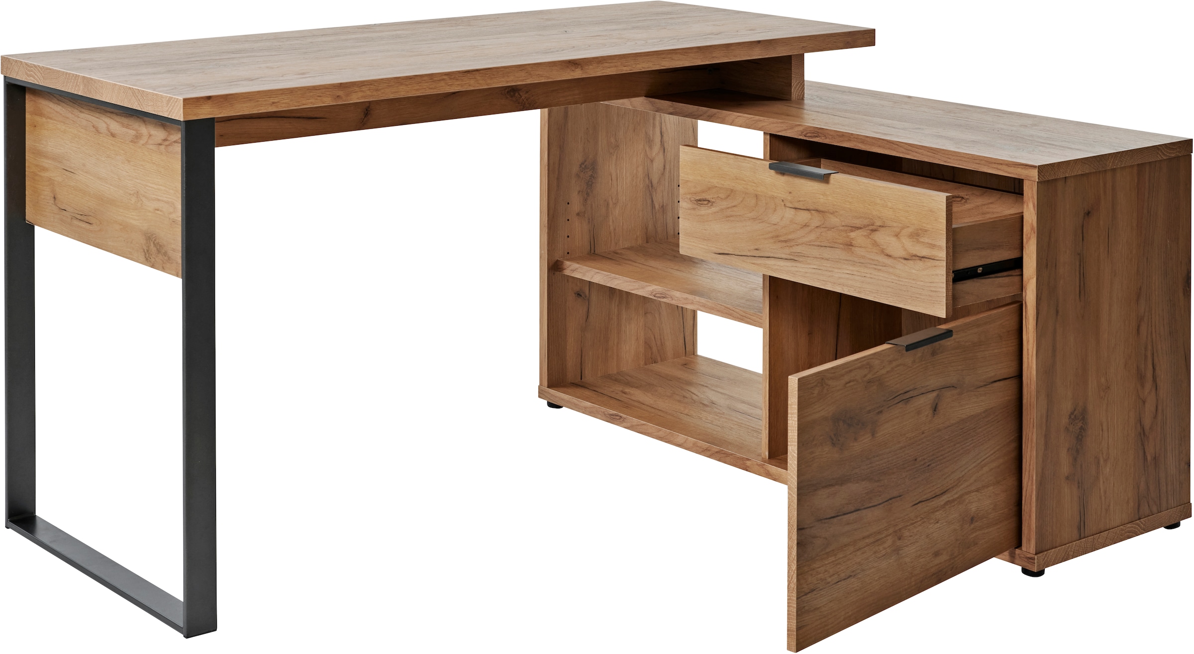 Jahnke Bureau d'angle »LOOP C 150 E« 1 cuis tlg. bureau d'angle, montage réversible, beaucoup de rangement