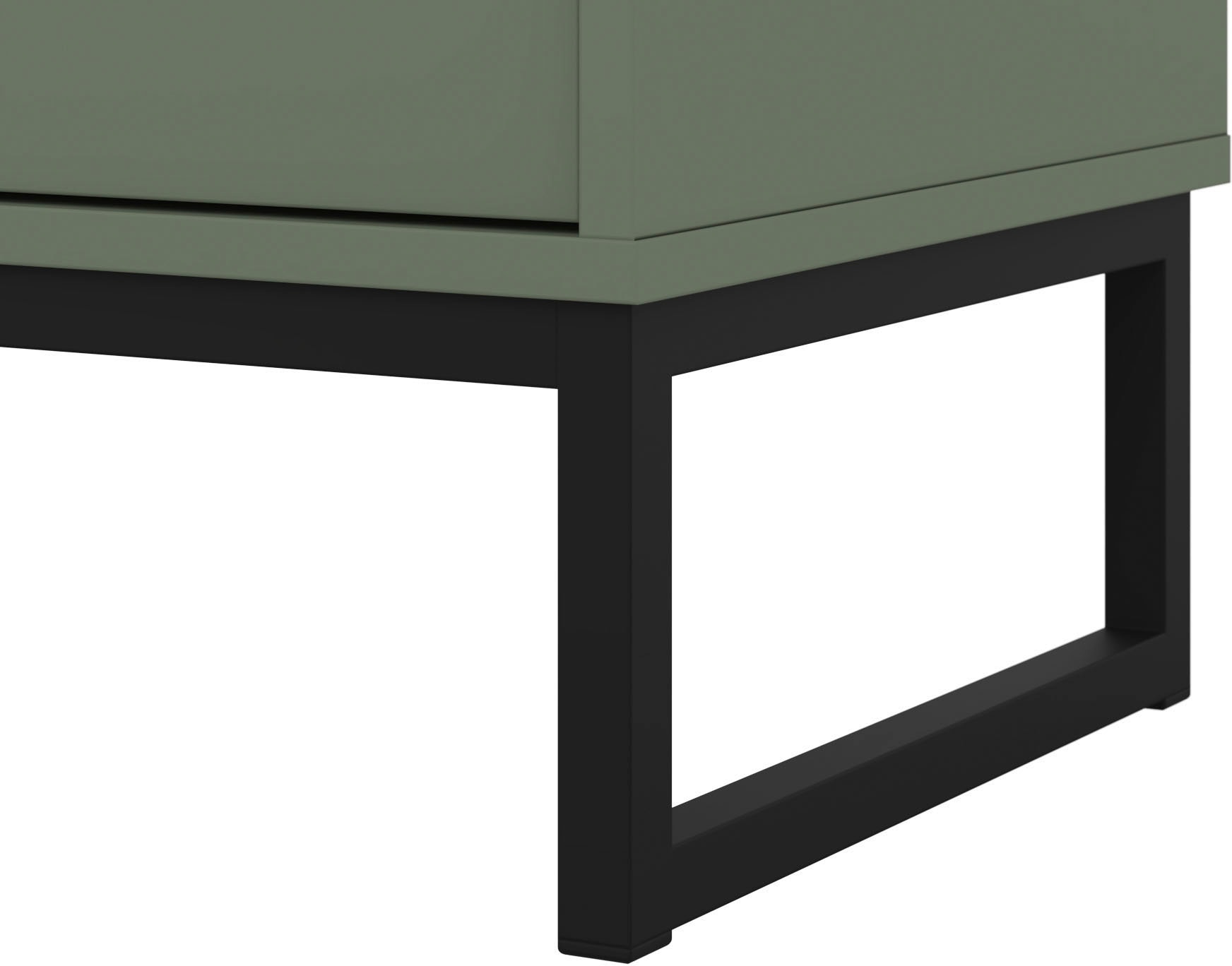 GOODproduct Vitrine »Loft, Höhe 180 cm, moderne Standvitrine mit 2 Türen, Metallkufen« Hochschrank mit viel Stauraum, Glastür und verstellbaren Einlegeböden