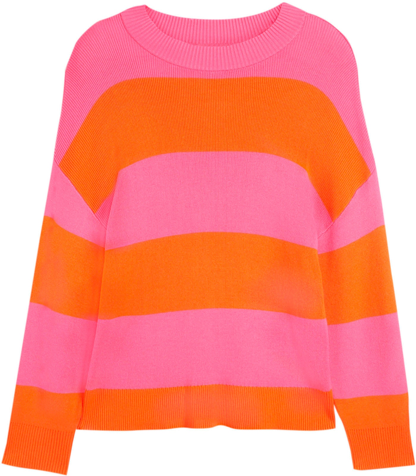 bonprix Pull en tricot aus Viskose und Polyamid, ohne Verschluss, gestreiftes Design