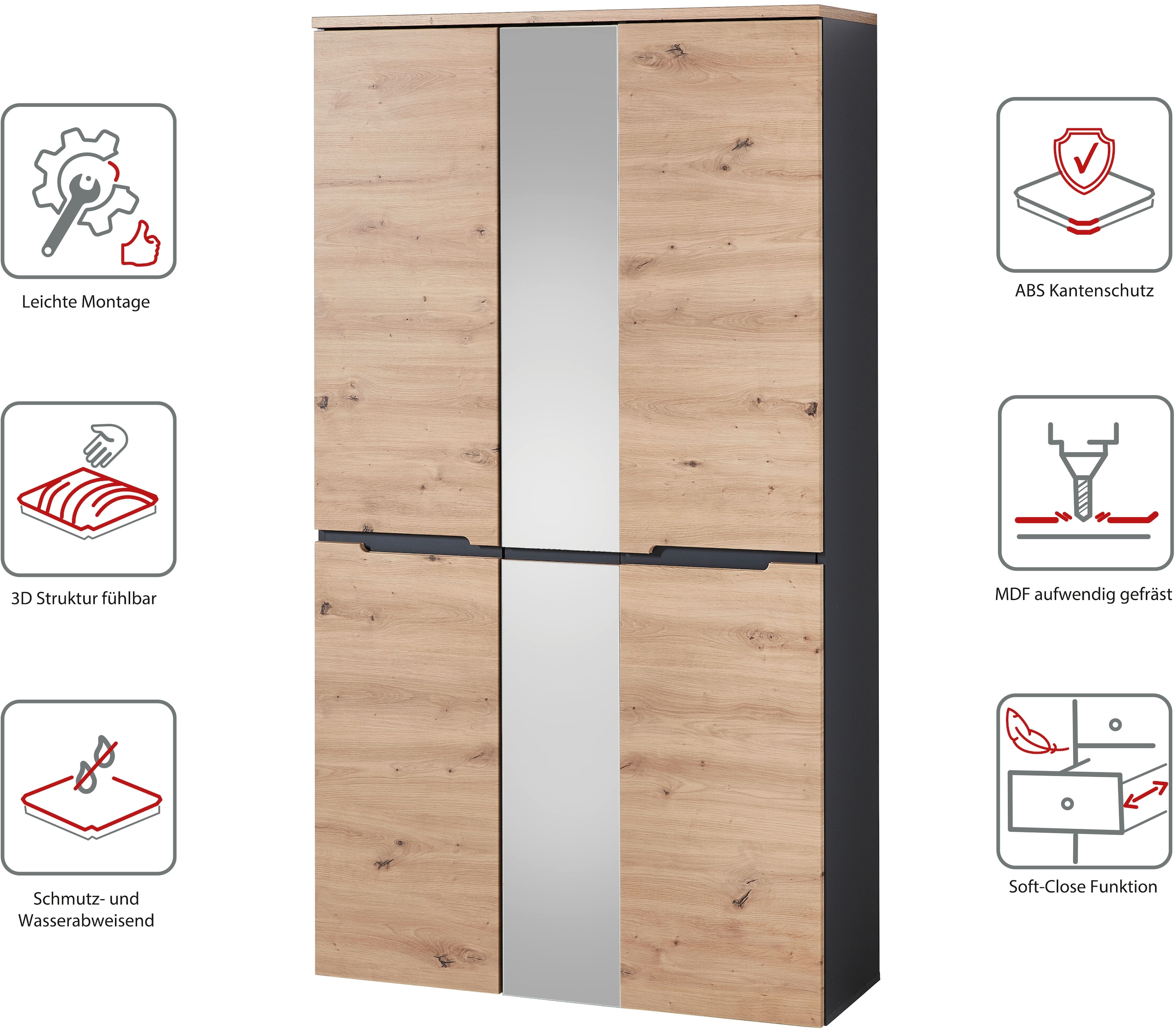 Innostyle Garderobenschrank »MEMPHIS« OTTOs Choice,  Artisan Eiche Optik, viel Stauraum