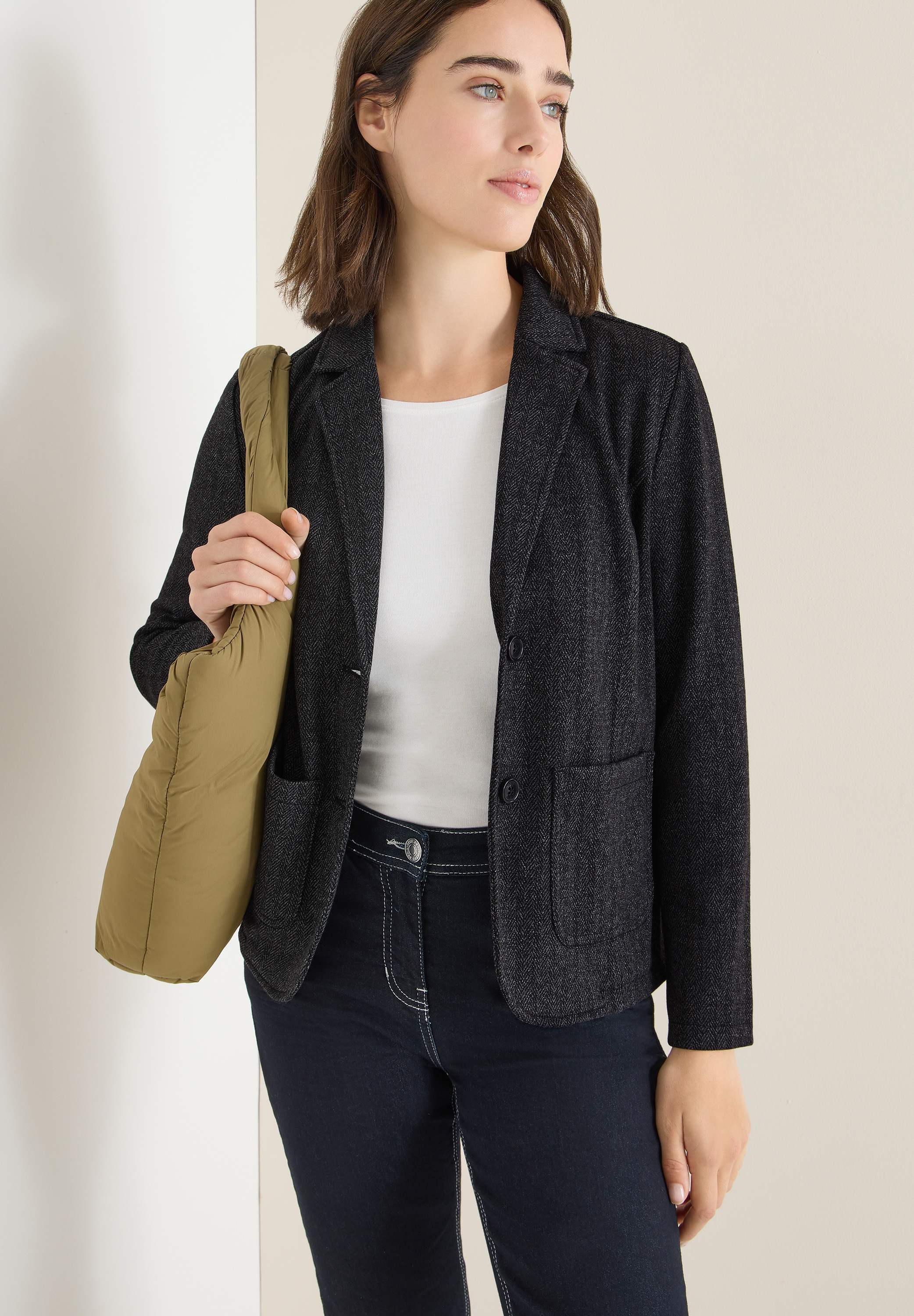 Image of Cecil Kurzblazer mit Herringbone Muster