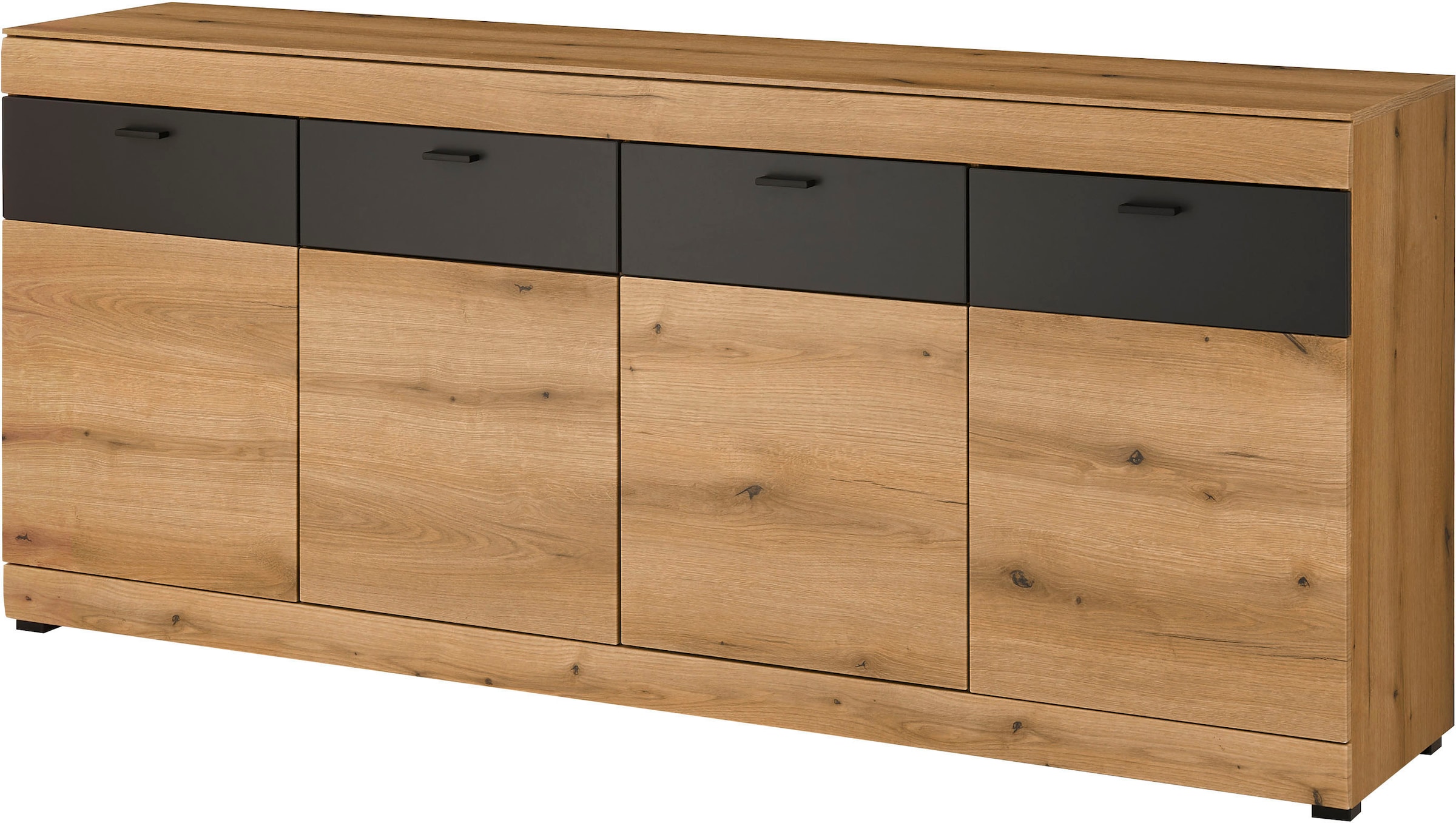 Image of Home affaire Sideboard "Soleto, moderner Schrank, Kommode, 200 cm breit" zeitlos, schwarze Griffe aus Metall, ausreichend Stauraum