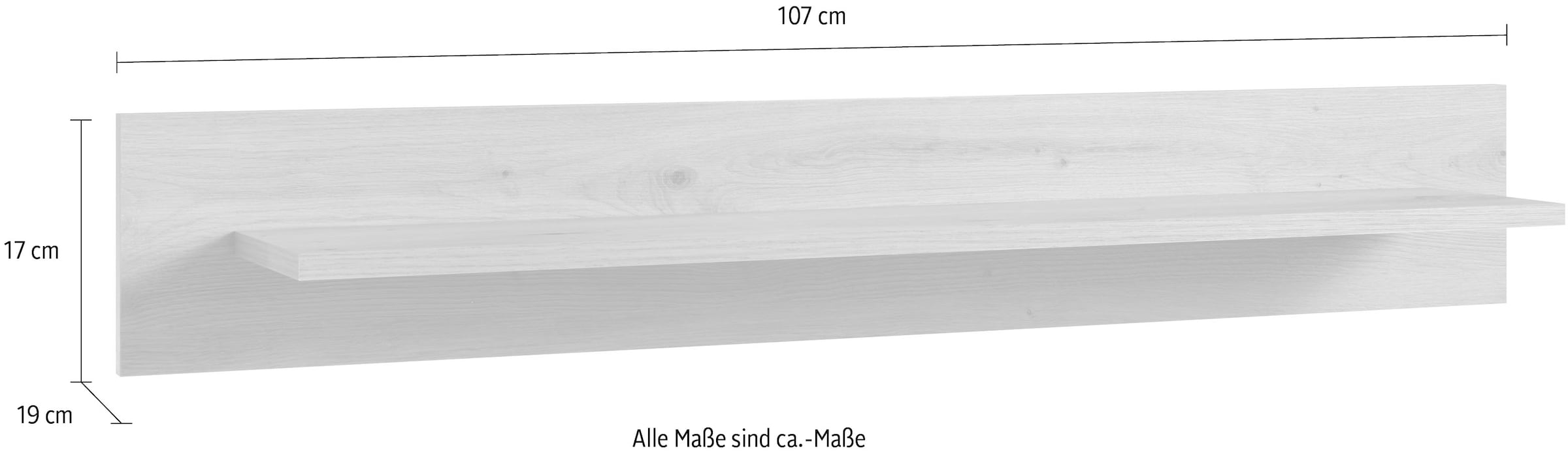 INOSIGN Wandregal »Torge, Wandboard, Wandhalter, Hängeregal, Dekoregal«, (1 St.), skandinavisches Design, Ablagefläche, für kleine Räume, Breite 107 cm