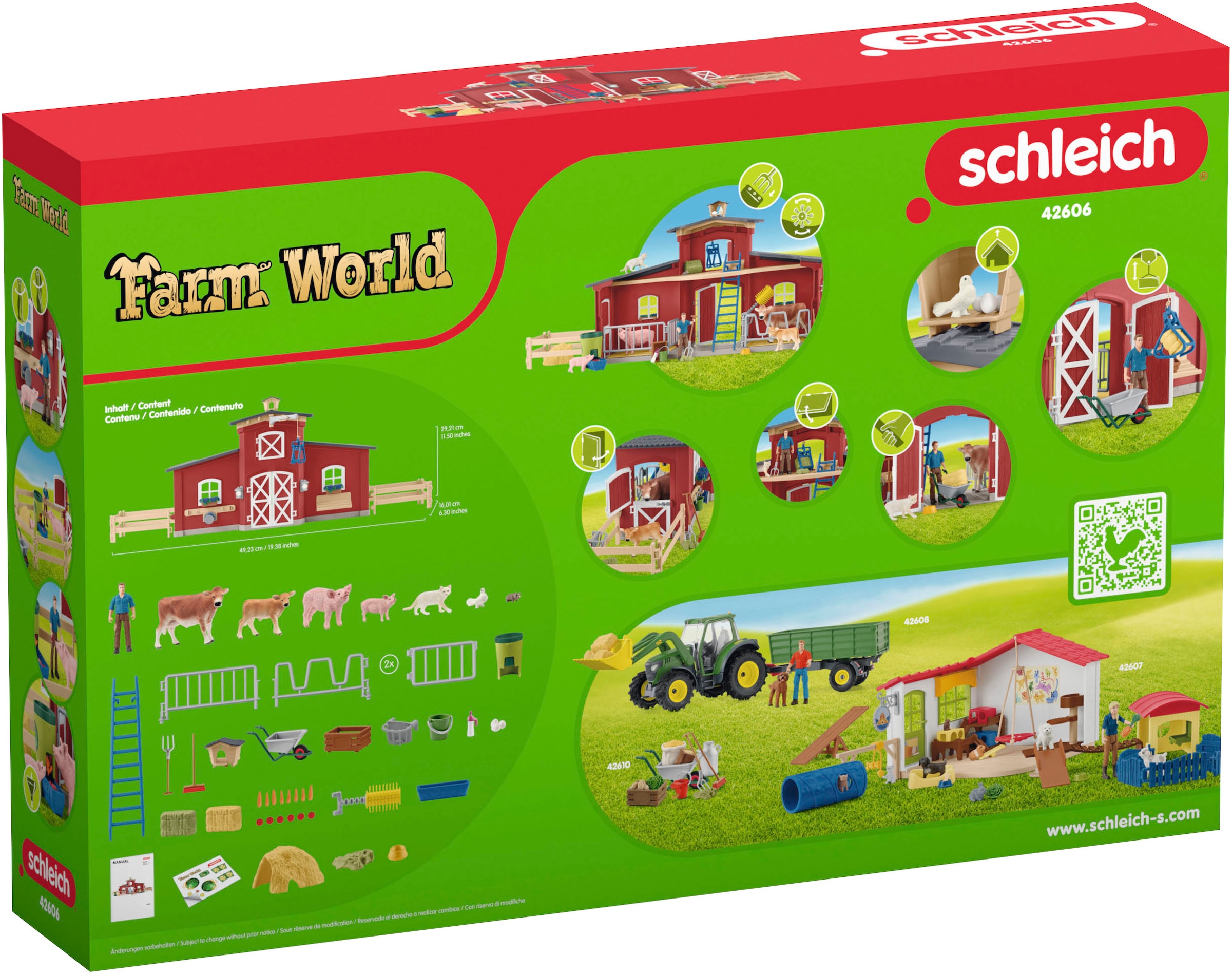 Schleich® Spielwelt »FARM WORLD, Grosse Farm rot (42606)« Made in Europe