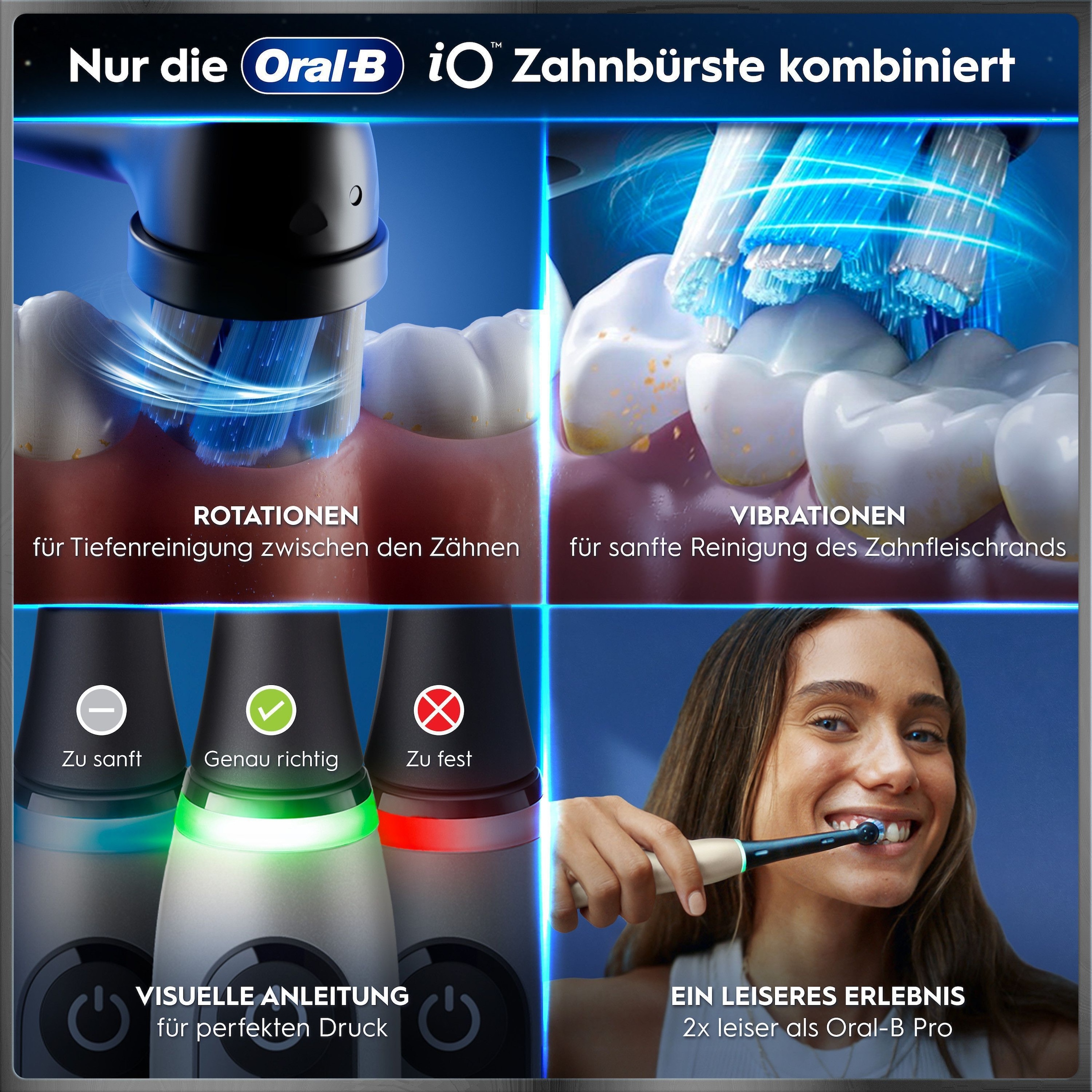 Oral-B Brosse à dents électrique »iO Series 10« 1 cuis Aufsteckbürsten incl. 1 brosse à fixer, station de charge rapide iO Sense, étui de voyage pour charge